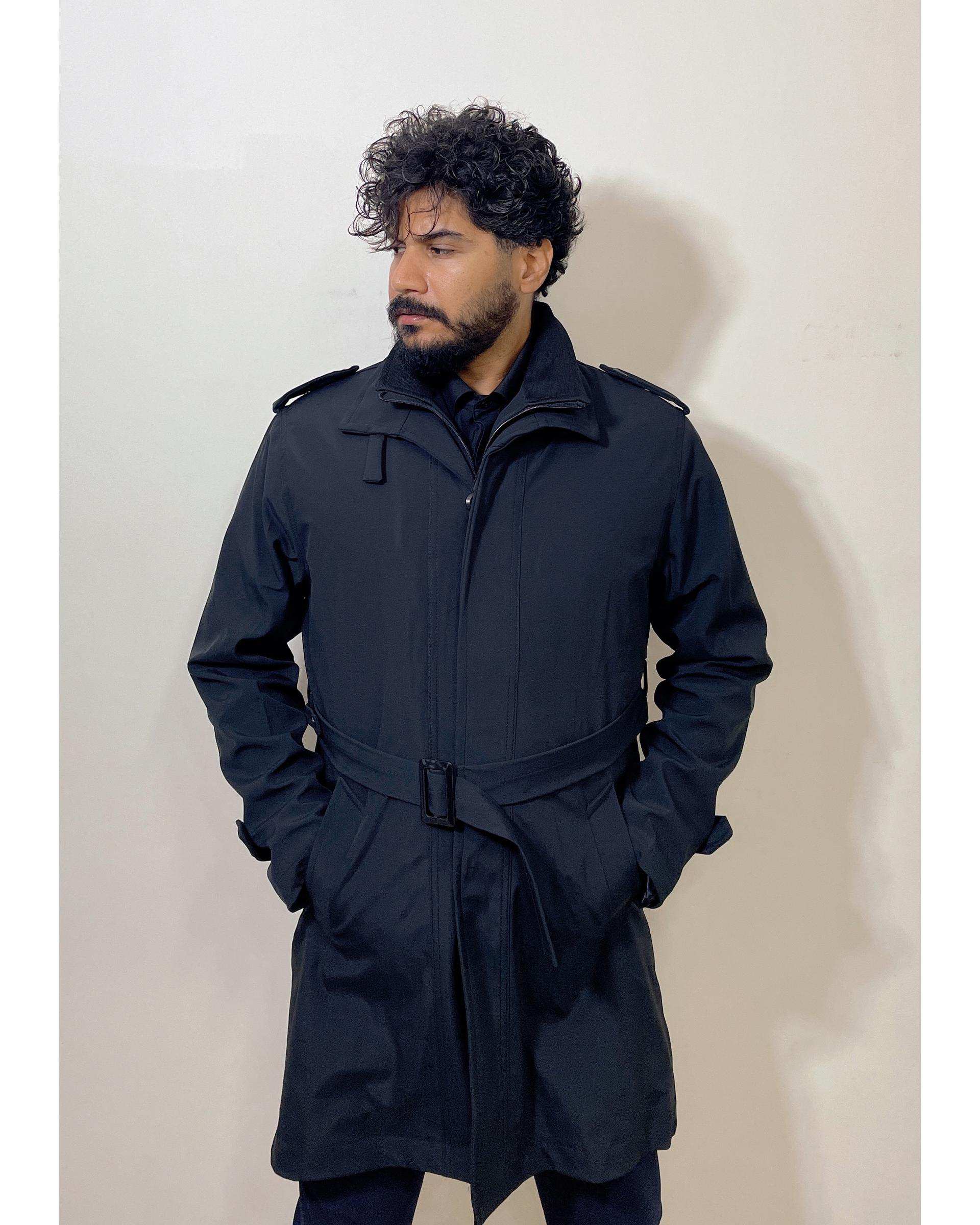 بارانی مردانه ضد آب مشکی دیورسو Diverso کد 4789