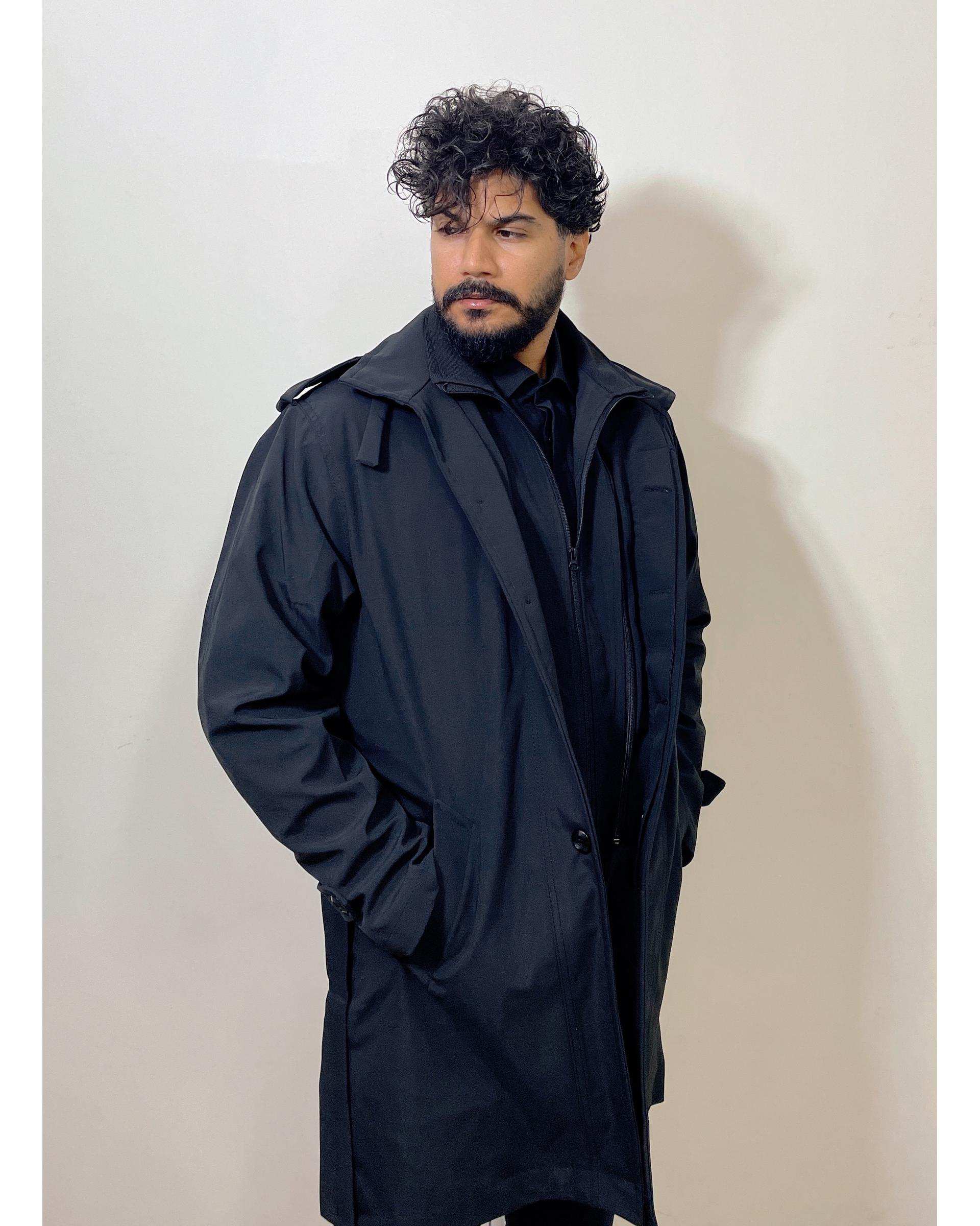 بارانی مردانه ضد آب مشکی دیورسو Diverso کد 4789