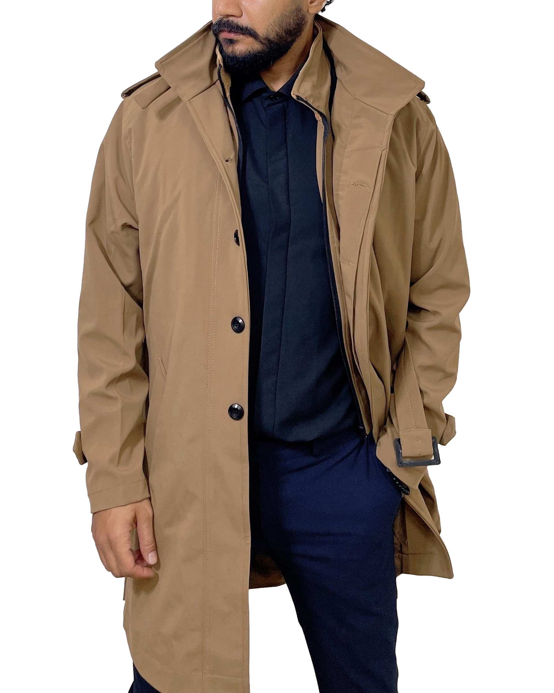 بارانی مردانه ضد آب کرم دیورسو Diverso کد 4790