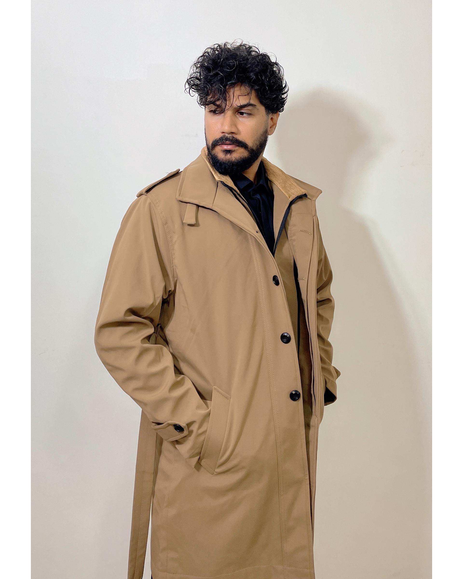 بارانی مردانه ضد آب کرم دیورسو Diverso کد 4790