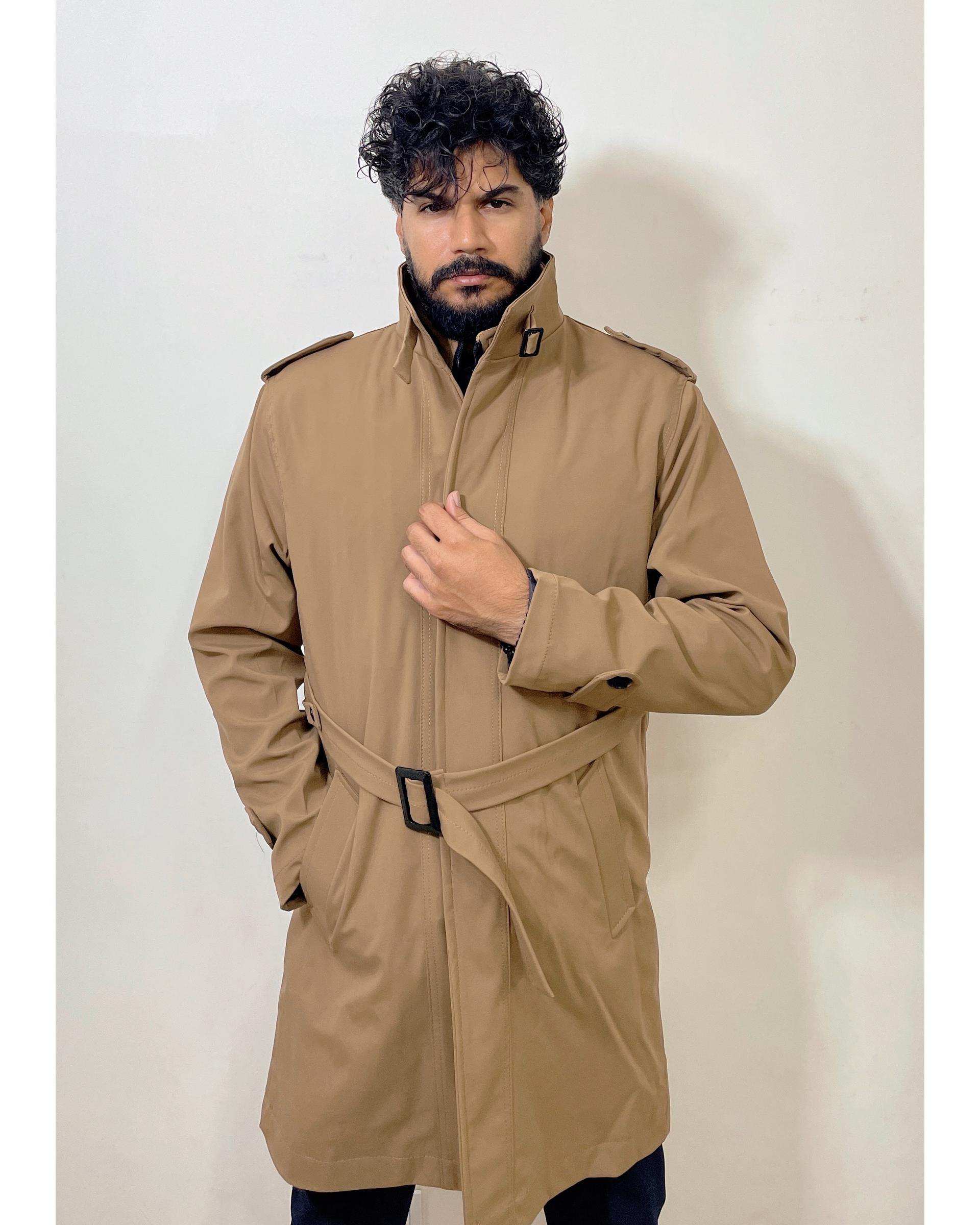 بارانی مردانه ضد آب کرم دیورسو Diverso کد 4790