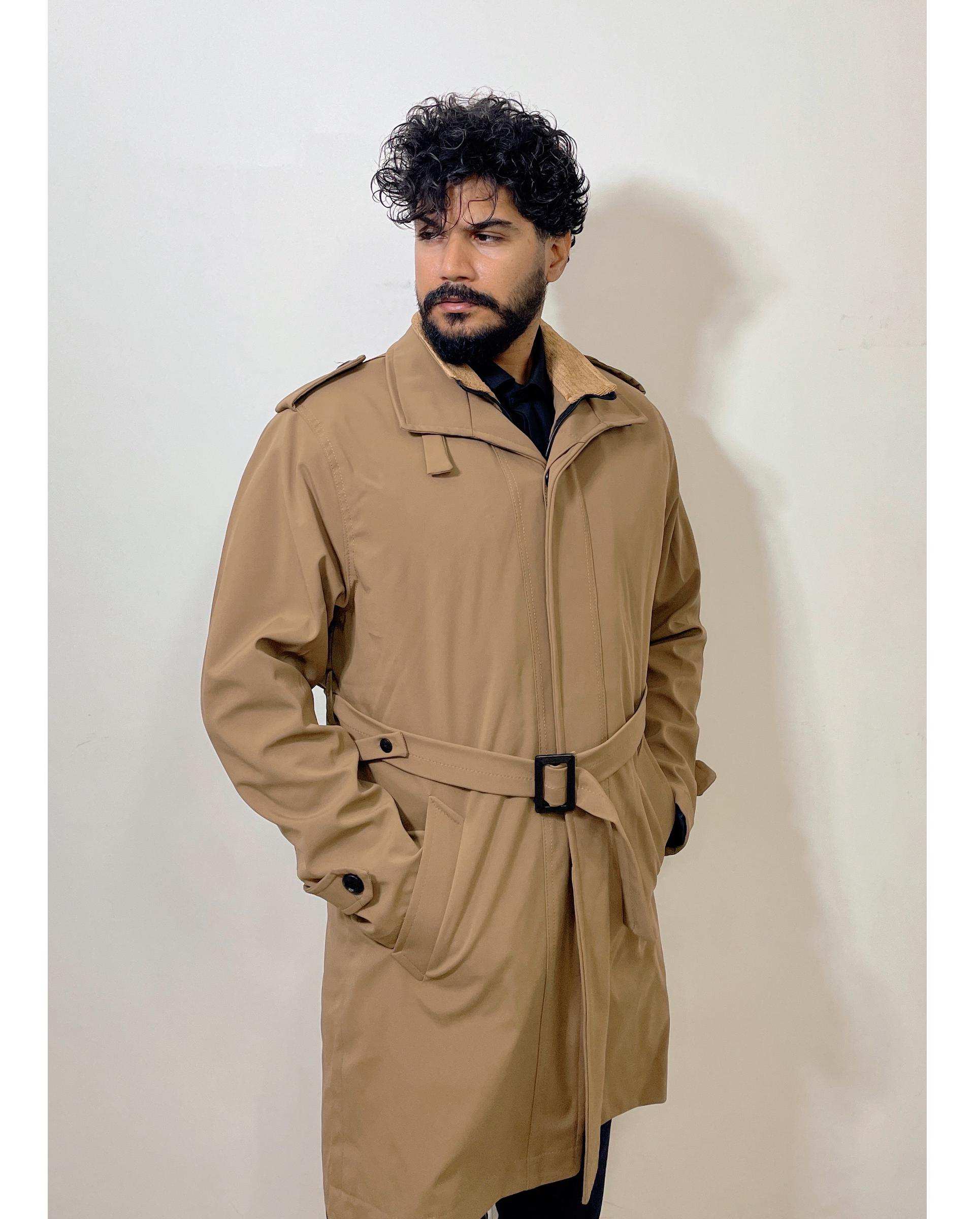 بارانی مردانه ضد آب کرم دیورسو Diverso کد 4790