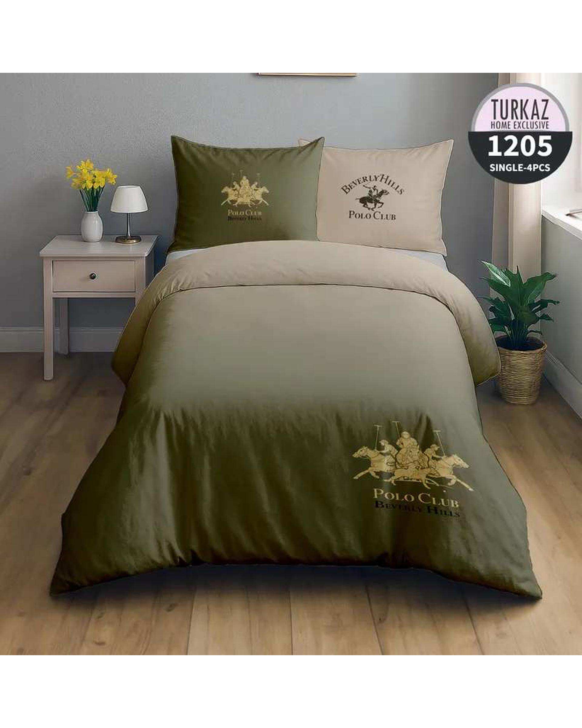 سرویس لحاف روتختی تک نفره 5 تکه میکرو تنسل گیاهی دو رو TURKAZ مدل 1205