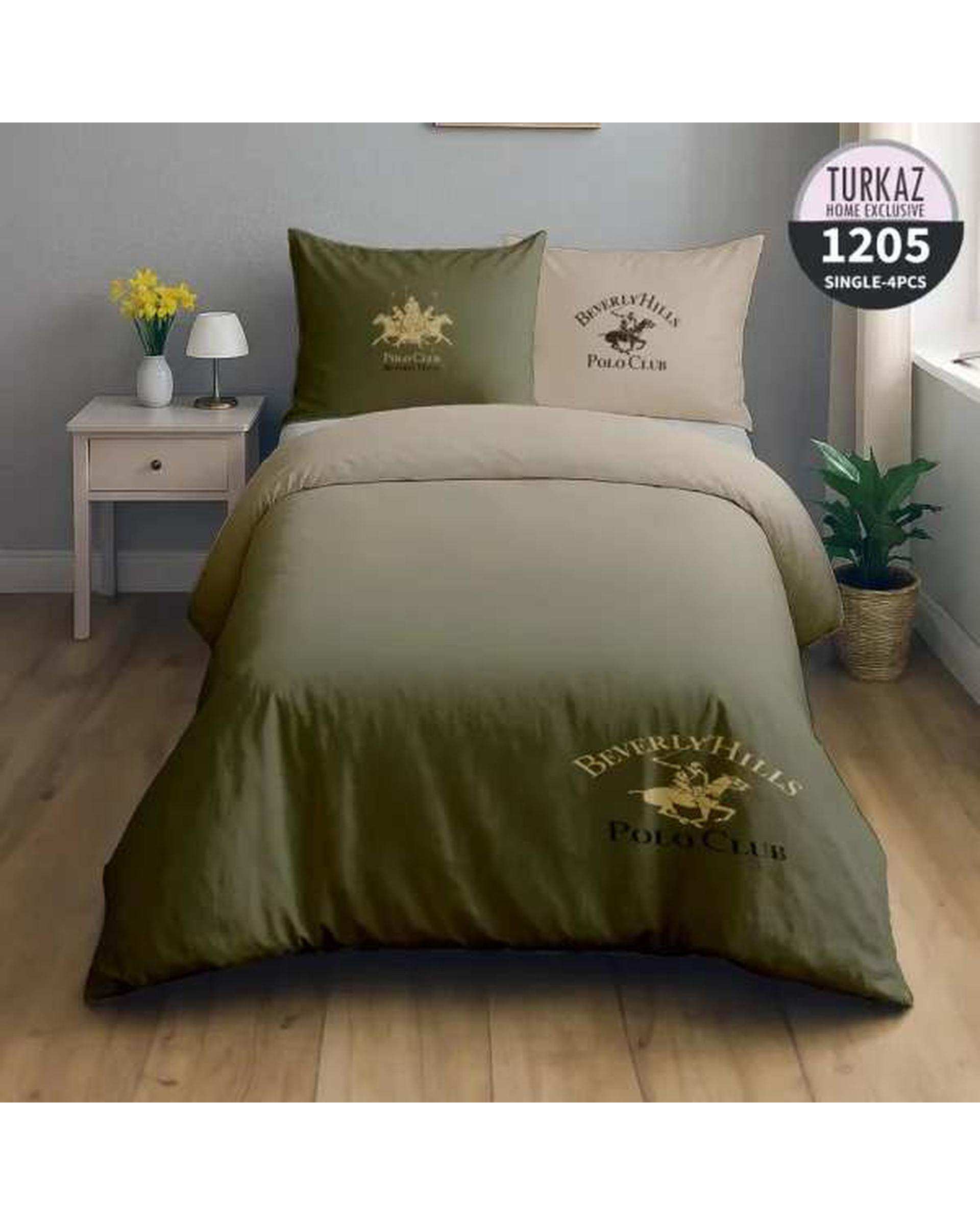 سرویس لحاف روتختی تک نفره 5 تکه میکرو تنسل گیاهی دو رو TURKAZ مدل 1205