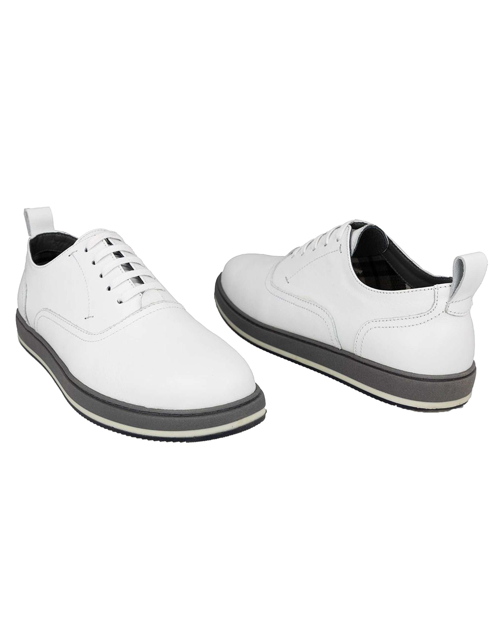 کفش چرم مردانه کژوال طبی سفید برتونیکس Berttonix کد 165