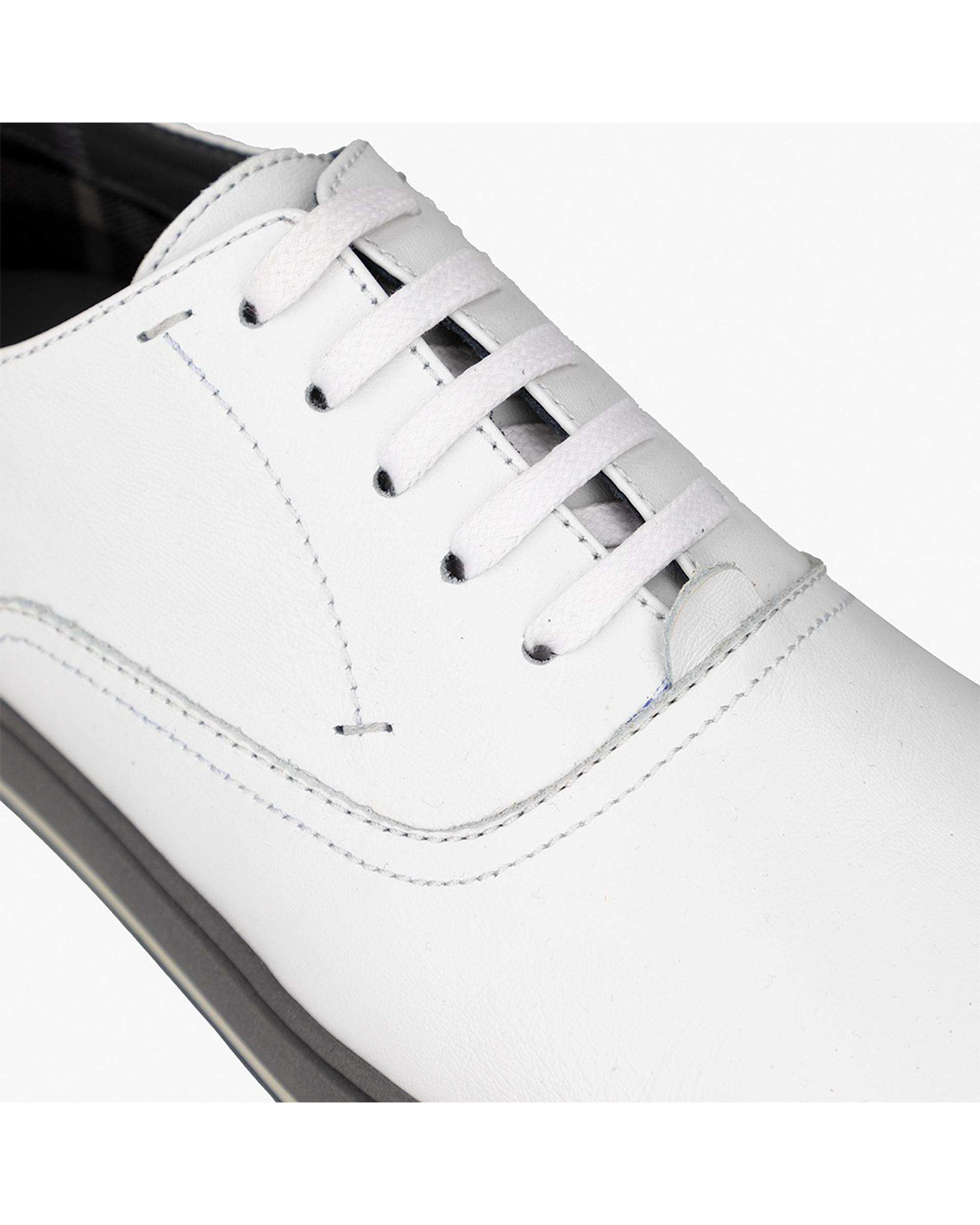 کفش چرم مردانه کژوال طبی سفید برتونیکس Berttonix کد 165