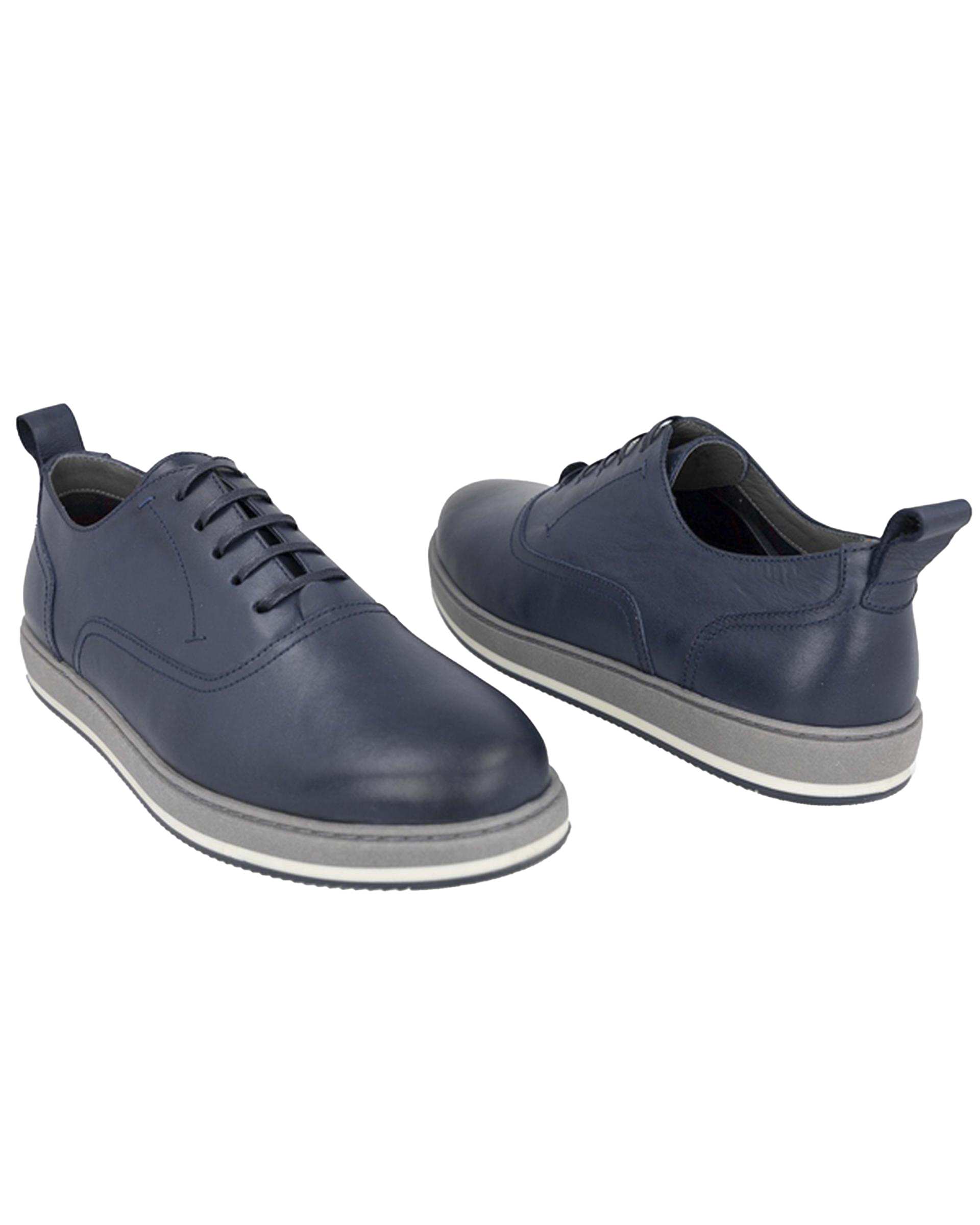 کفش چرم مردانه کژوال طبی سرمه ای برتونیکس Berttonix کد 165