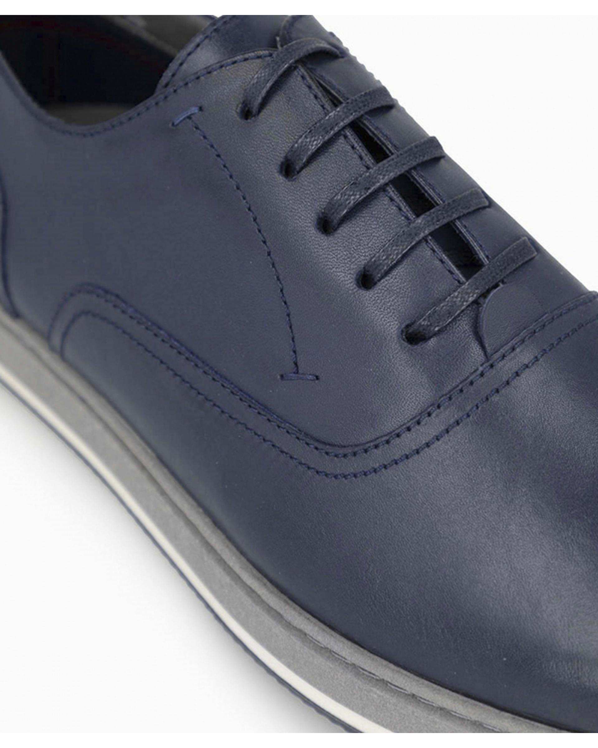 کفش چرم مردانه کژوال طبی سرمه ای برتونیکس Berttonix کد 165