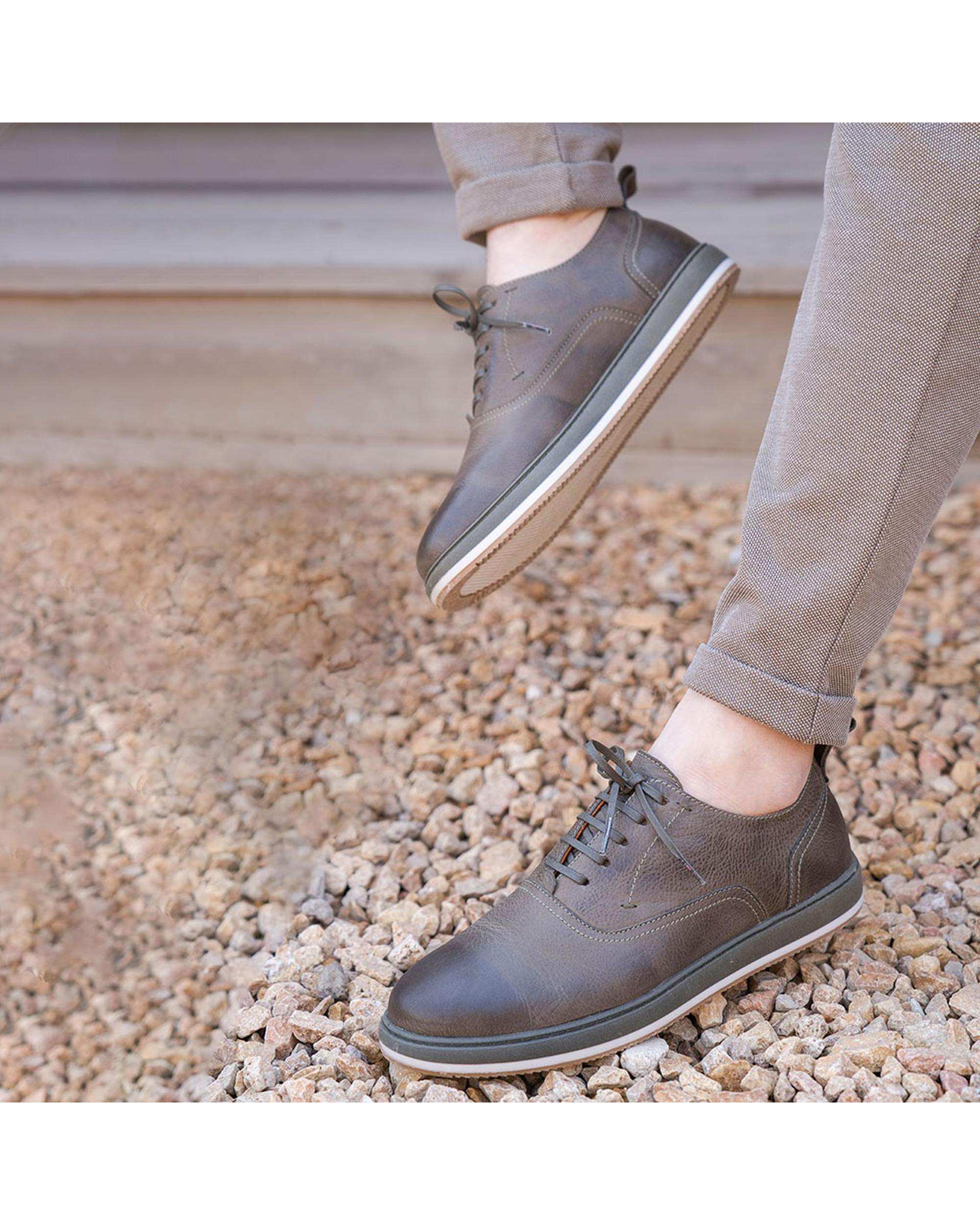 کفش چرم مردانه کژوال طبی سبز یشمی برتونیکس Berttonix کد 165