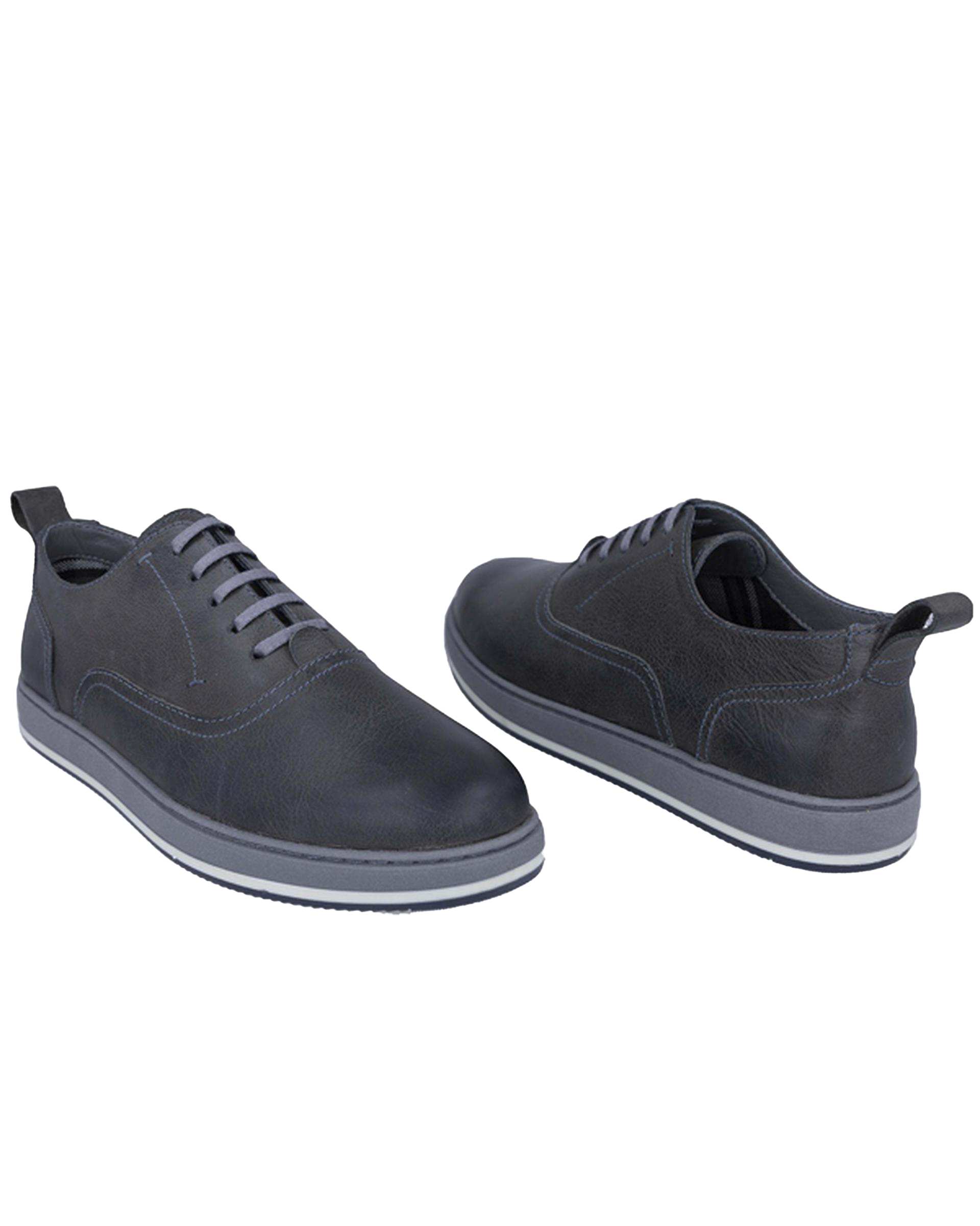 کفش چرم مردانه کژوال طبی طوسی برتونیکس Berttonix کد 165