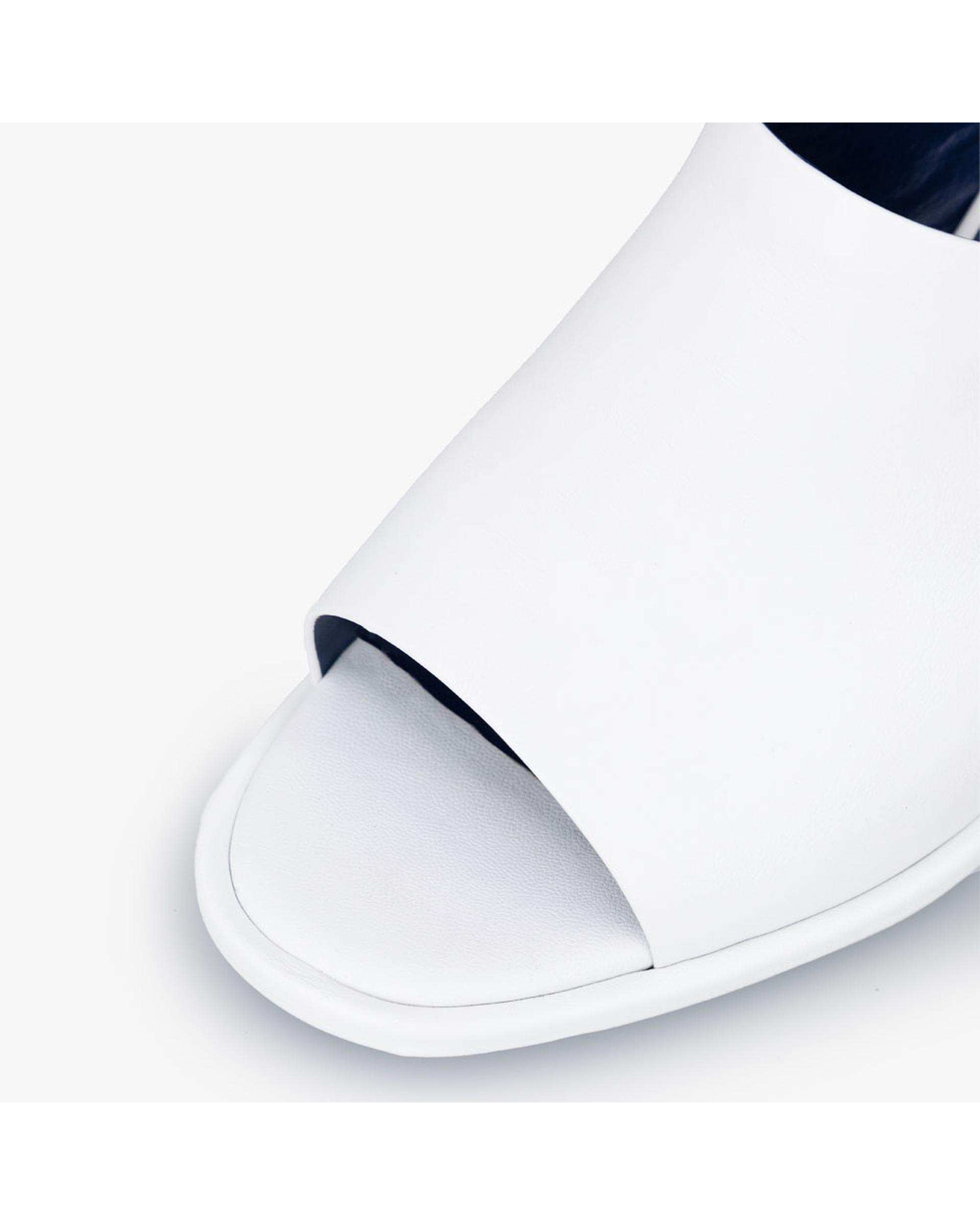 صندل چرم زنانه پاشنه بلند طبی سفید برتونیکس Berttonix کد H-6300