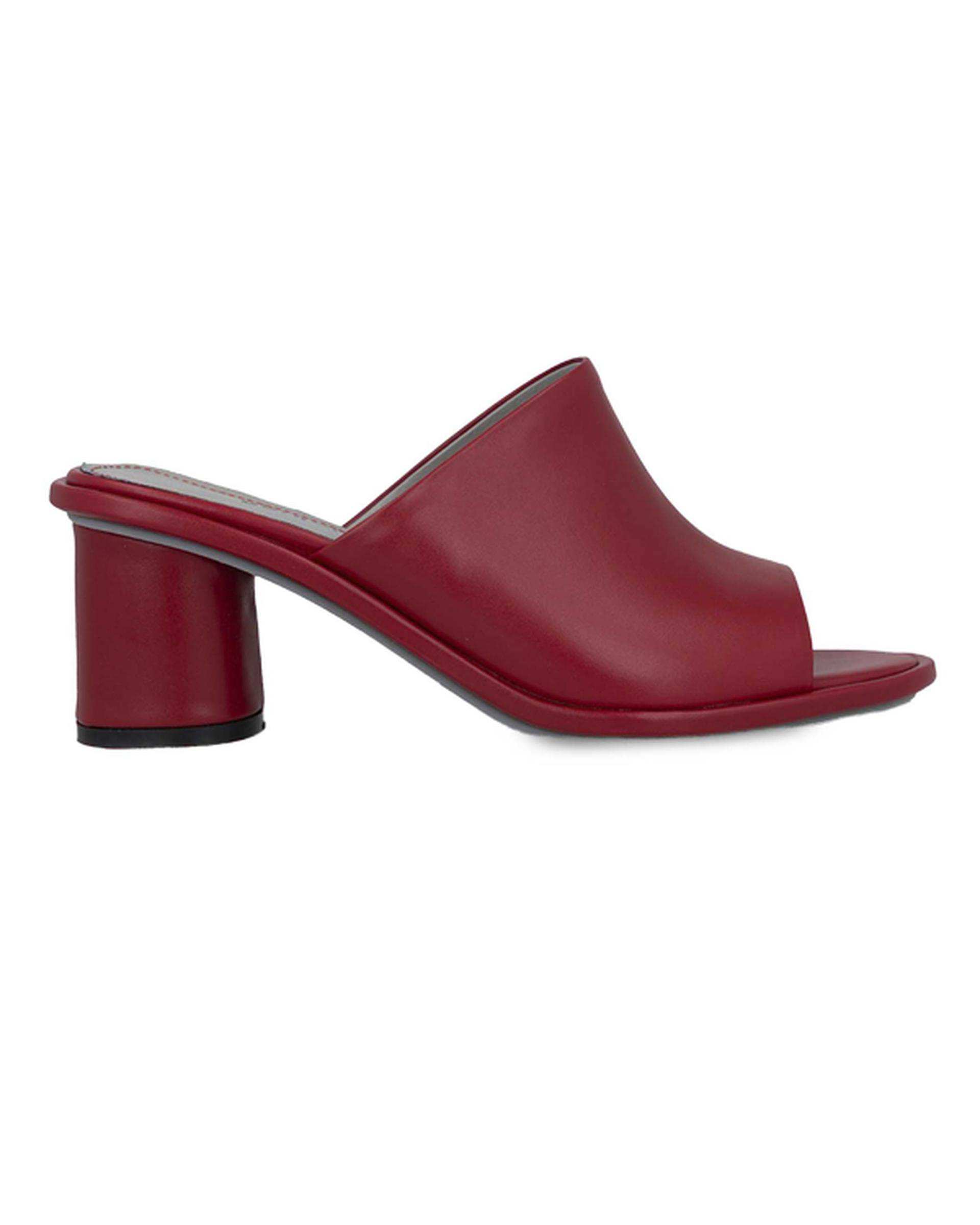 صندل چرم زنانه پاشنه بلند طبی قرمز برتونیکس Berttonix کد H-6300