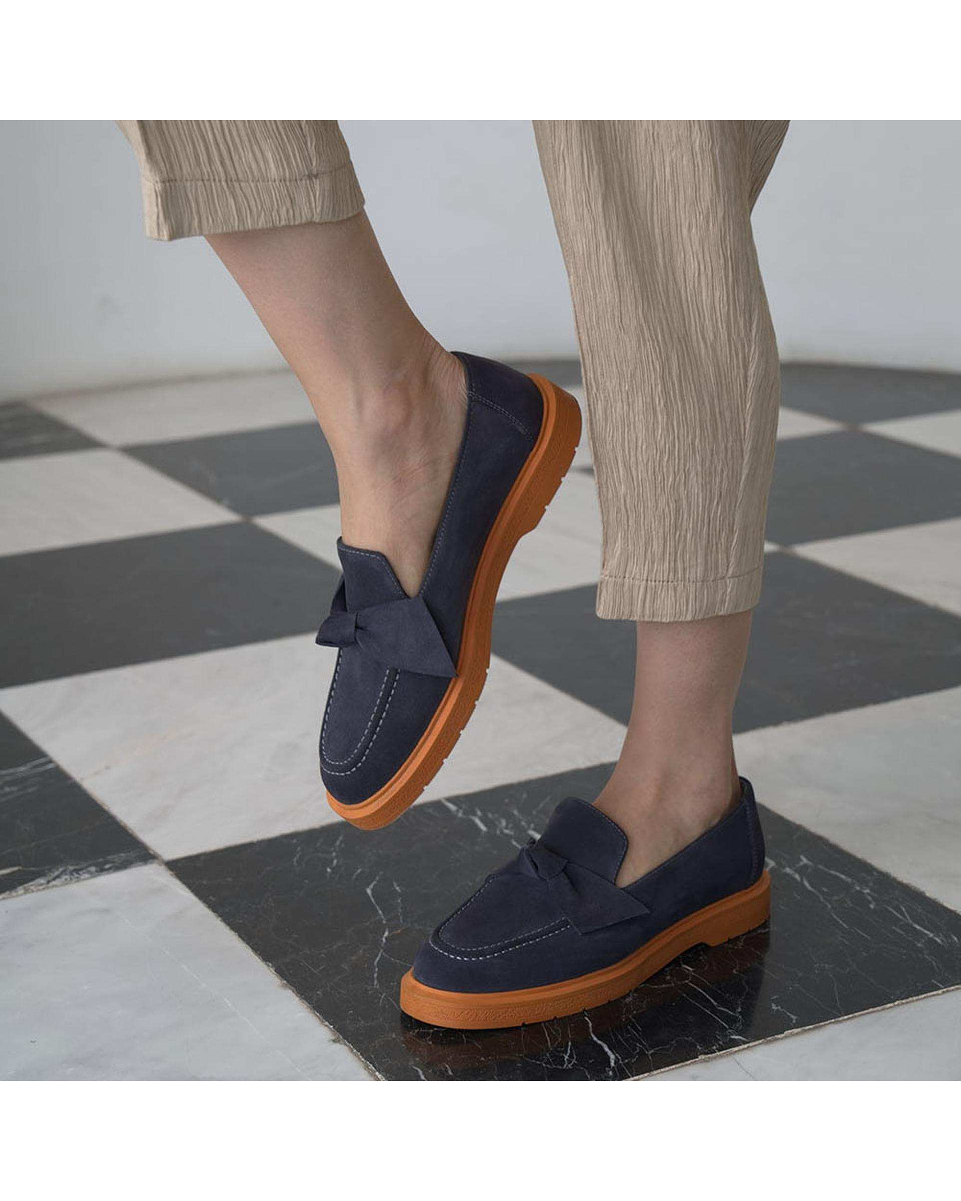 کفش چرم زنانه کژوال طبی طوسی تیره برتونیکس Berttonix کد H-4030