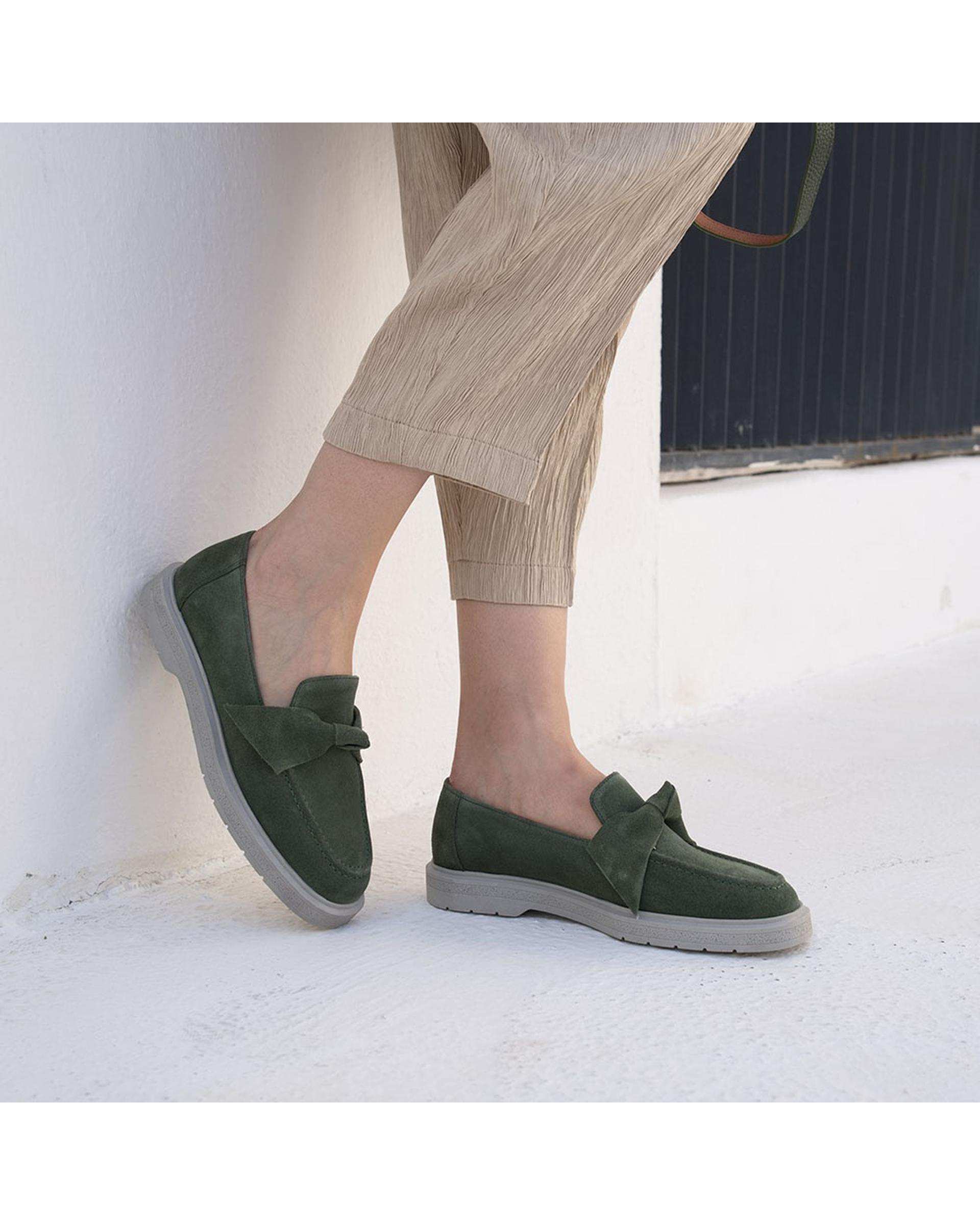 کفش چرم زنانه کژوال طبی سبز برتونیکس Berttonix کد H-4030