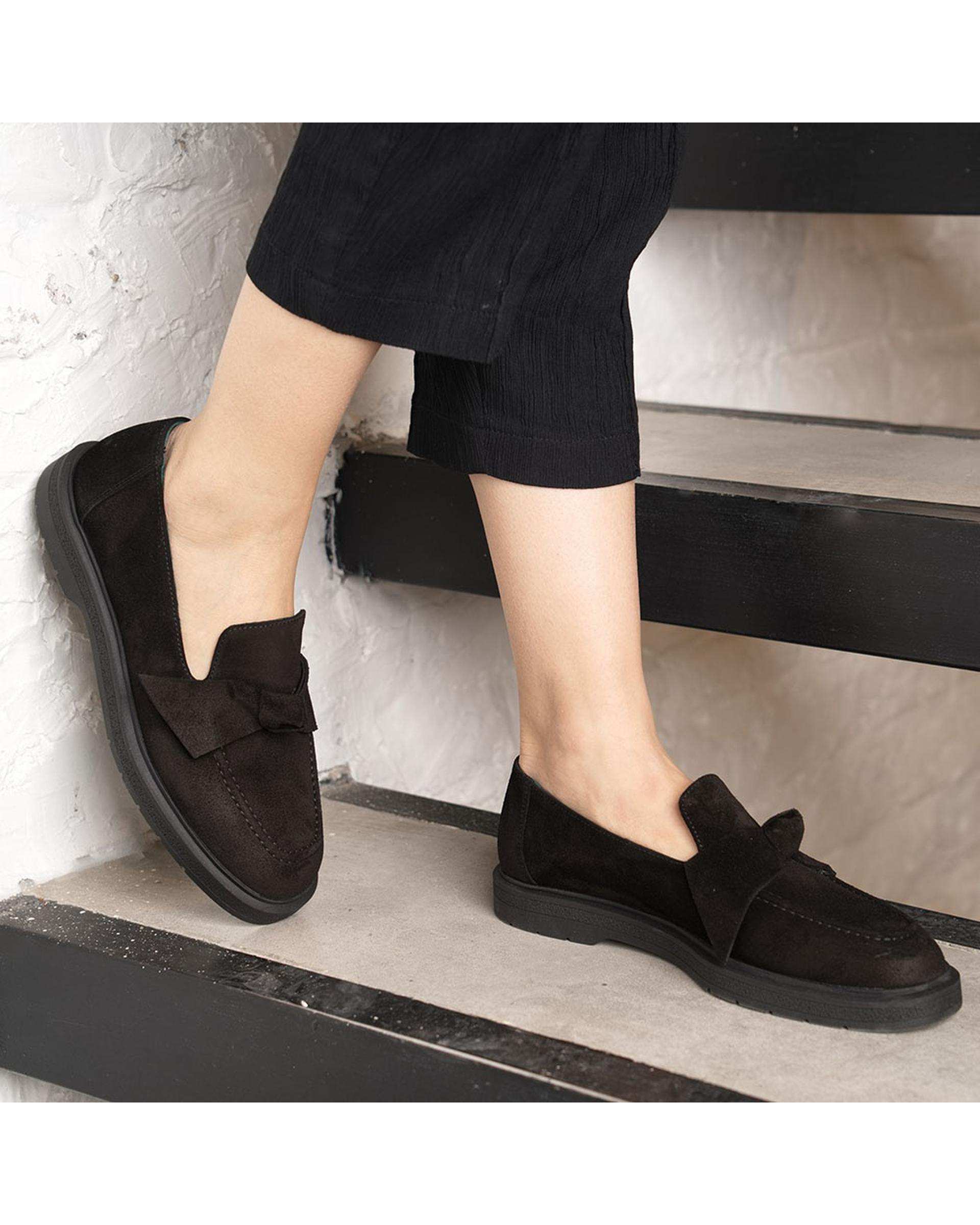 کفش چرم زنانه کژوال طبی مشکی برتونیکس Berttonix کد H-4030