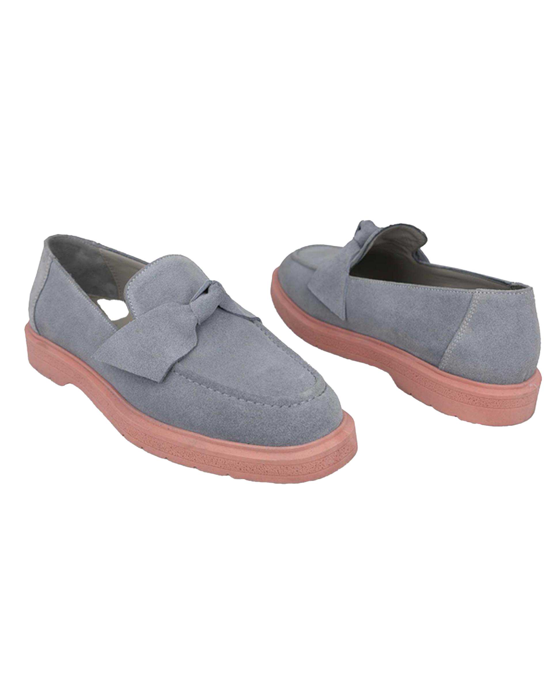 کفش چرم زنانه کژوال طبی طوسی برتونیکس Berttonix کد H-4030