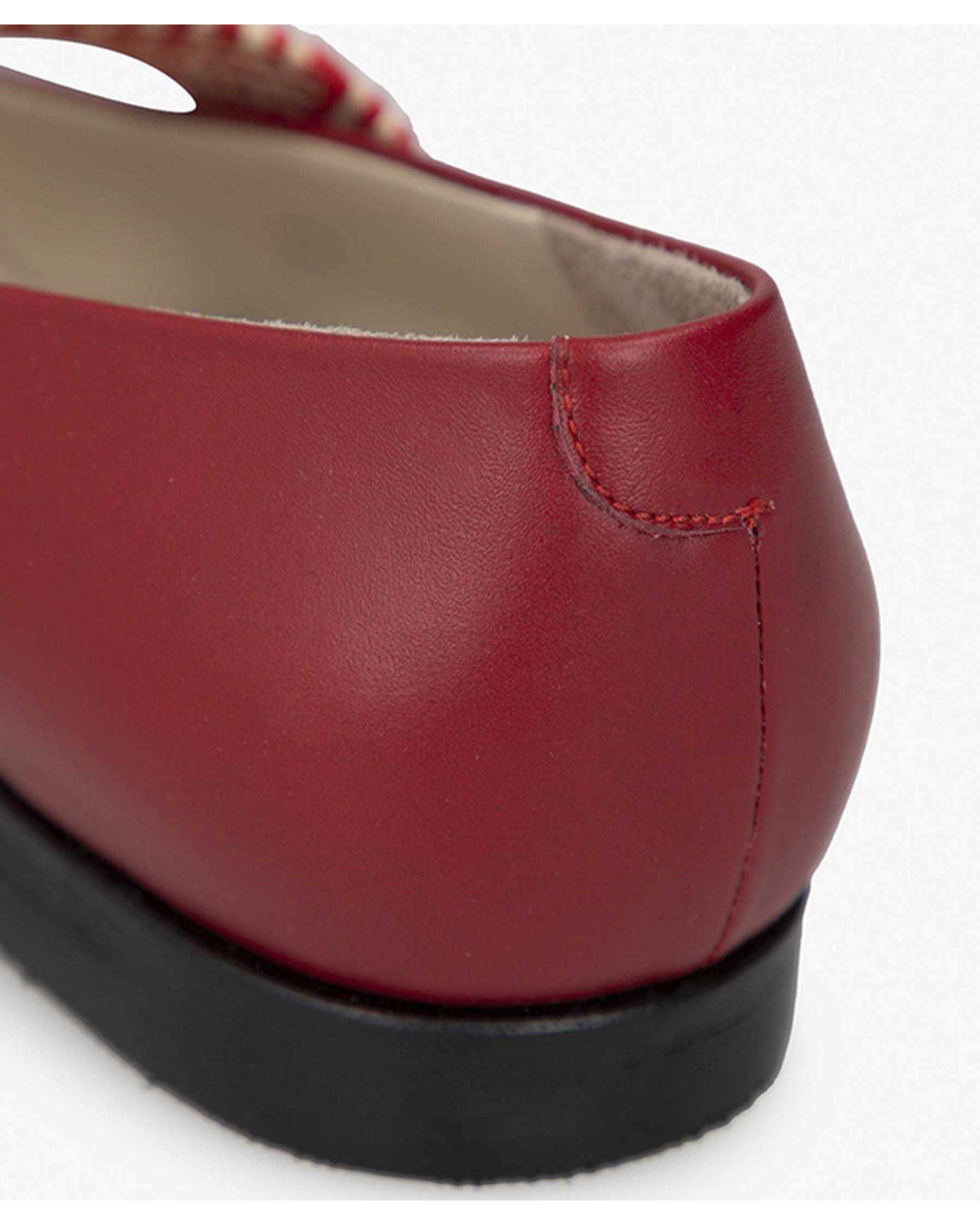 کفش چرم زنانه کژوال طبی قرمز برتونیکس Berttonix کد H-2003