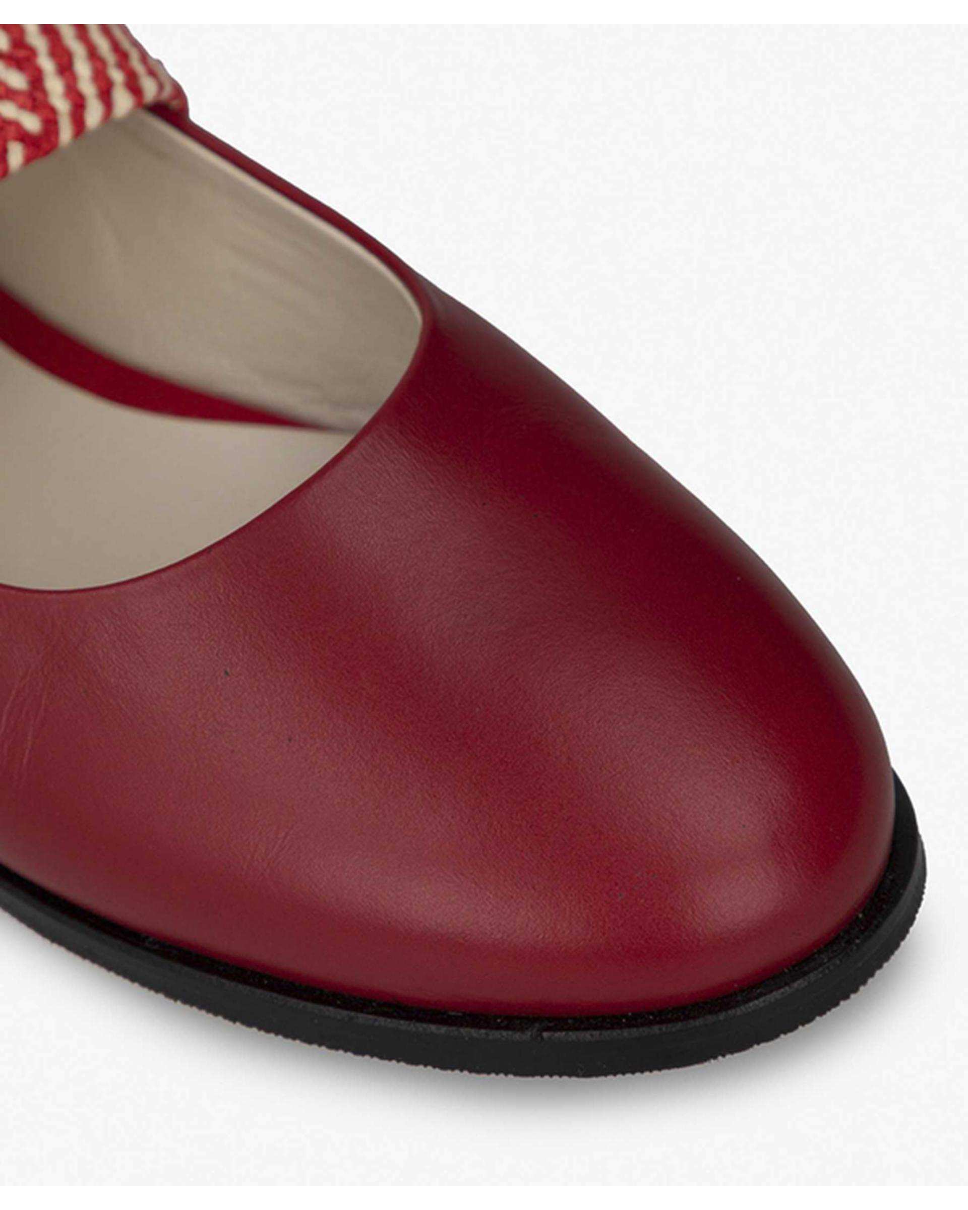 کفش چرم زنانه کژوال طبی قرمز برتونیکس Berttonix کد H-2003