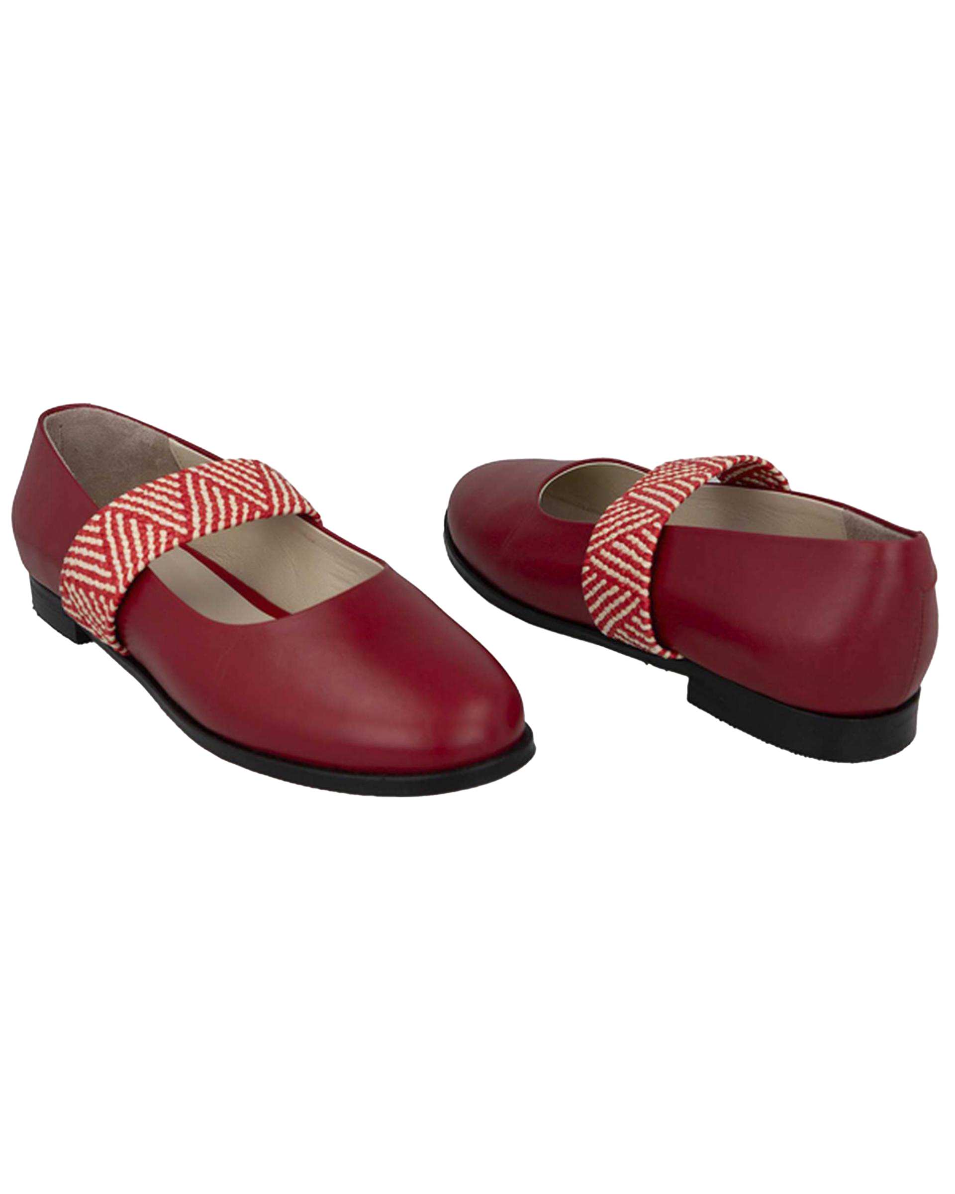 کفش چرم زنانه کژوال طبی قرمز برتونیکس Berttonix کد H-2003