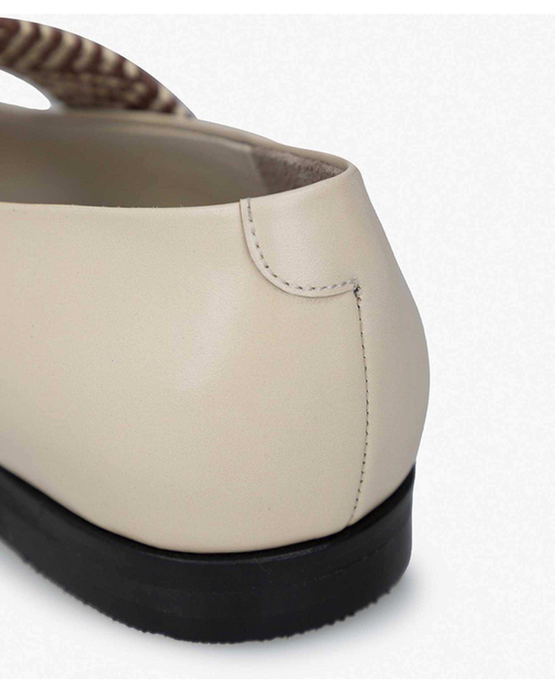 کفش چرم زنانه کژوال طبی کرم برتونیکس Berttonix کد H-2003