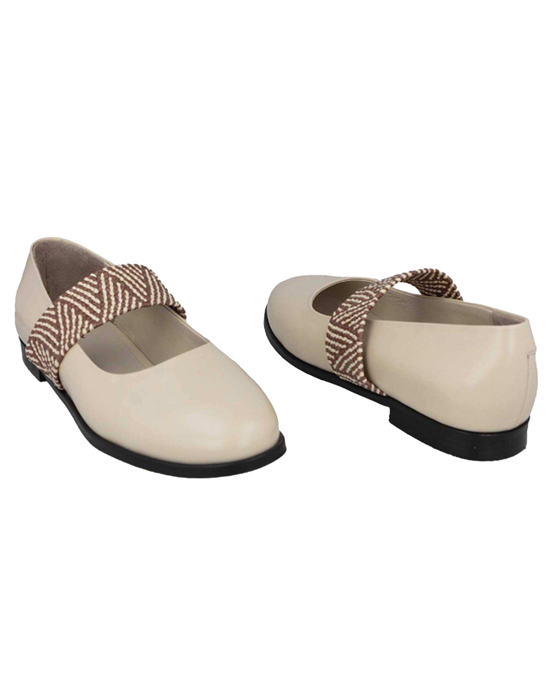 کفش چرم زنانه کژوال طبی کرم برتونیکس Berttonix کد H-2003