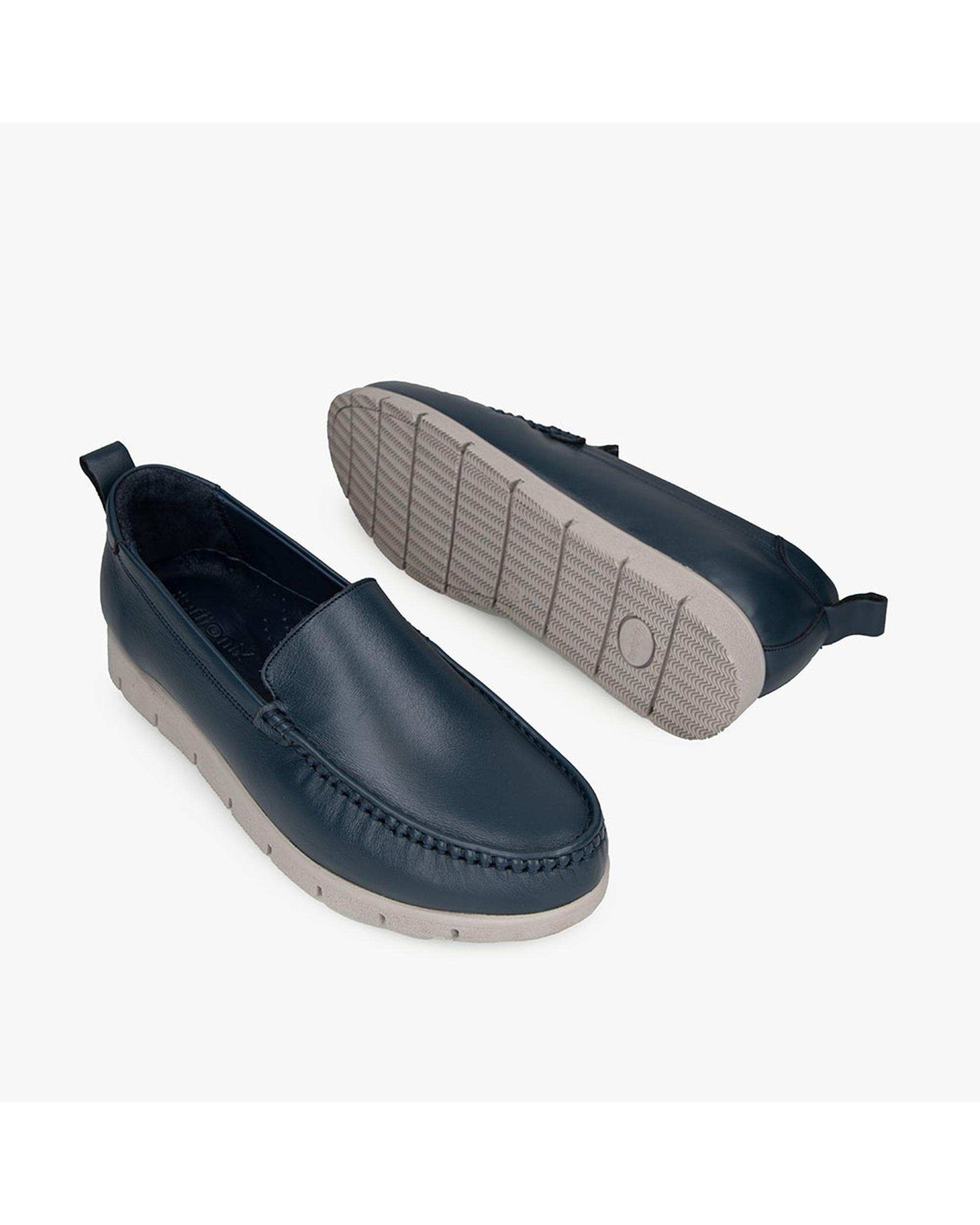 کفش چرم زنانه کژوال طبی سرمه ای برتونیکس Berttonix کد B 380