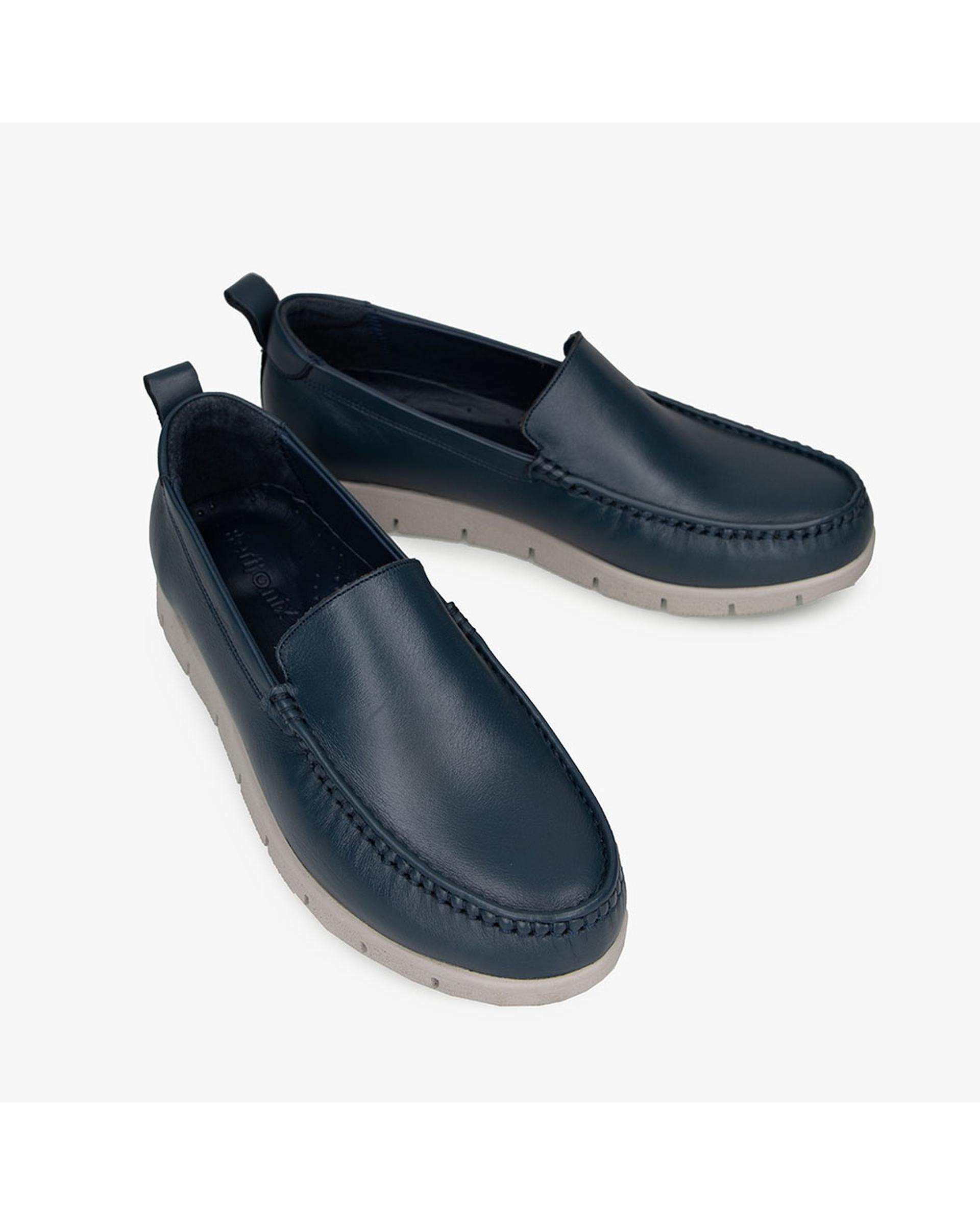 کفش چرم زنانه کژوال طبی سرمه ای برتونیکس Berttonix کد B 380