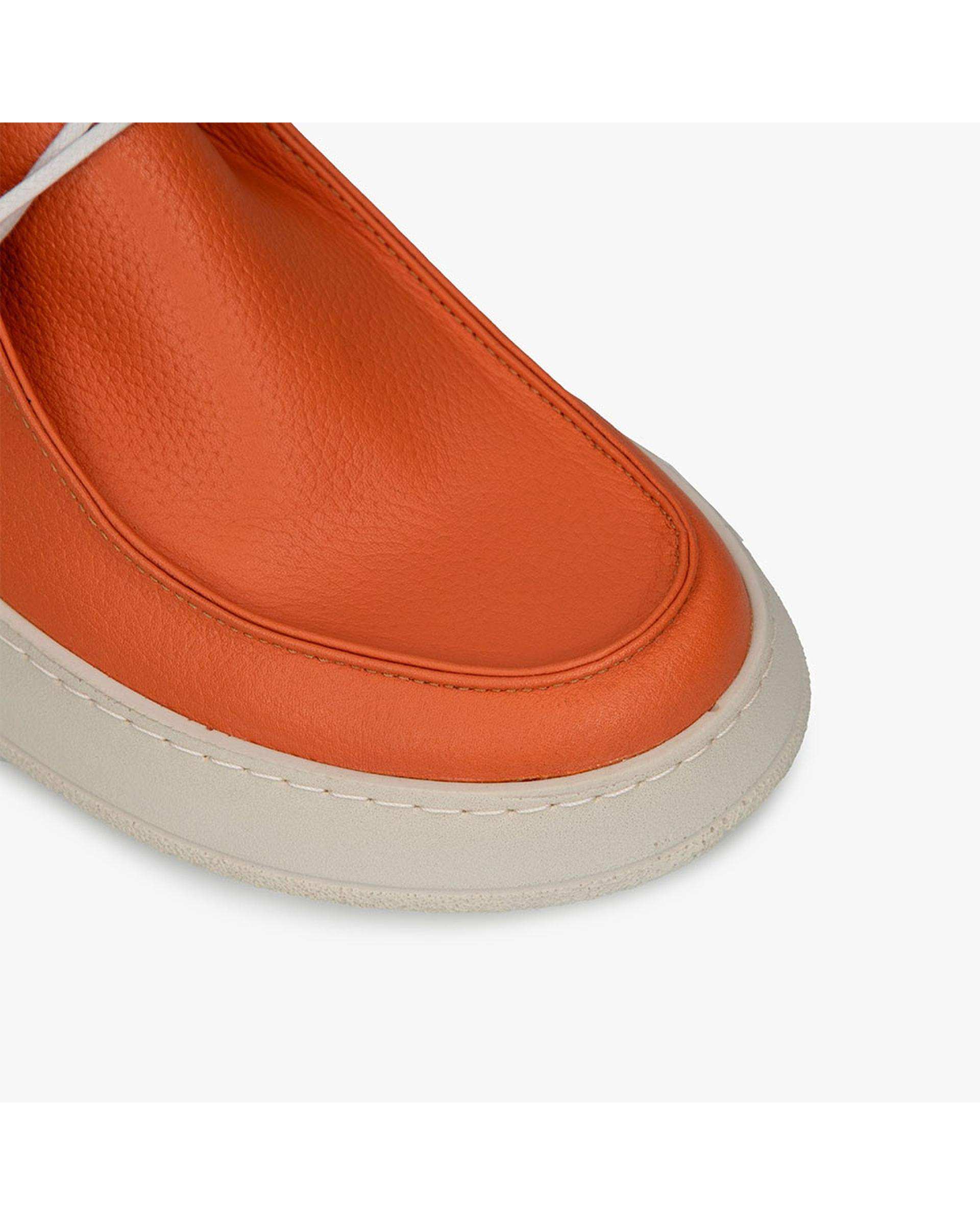 کفش چرم زنانه کژوال طبی نارنجی برتونیکس Berttonix کد A-4025