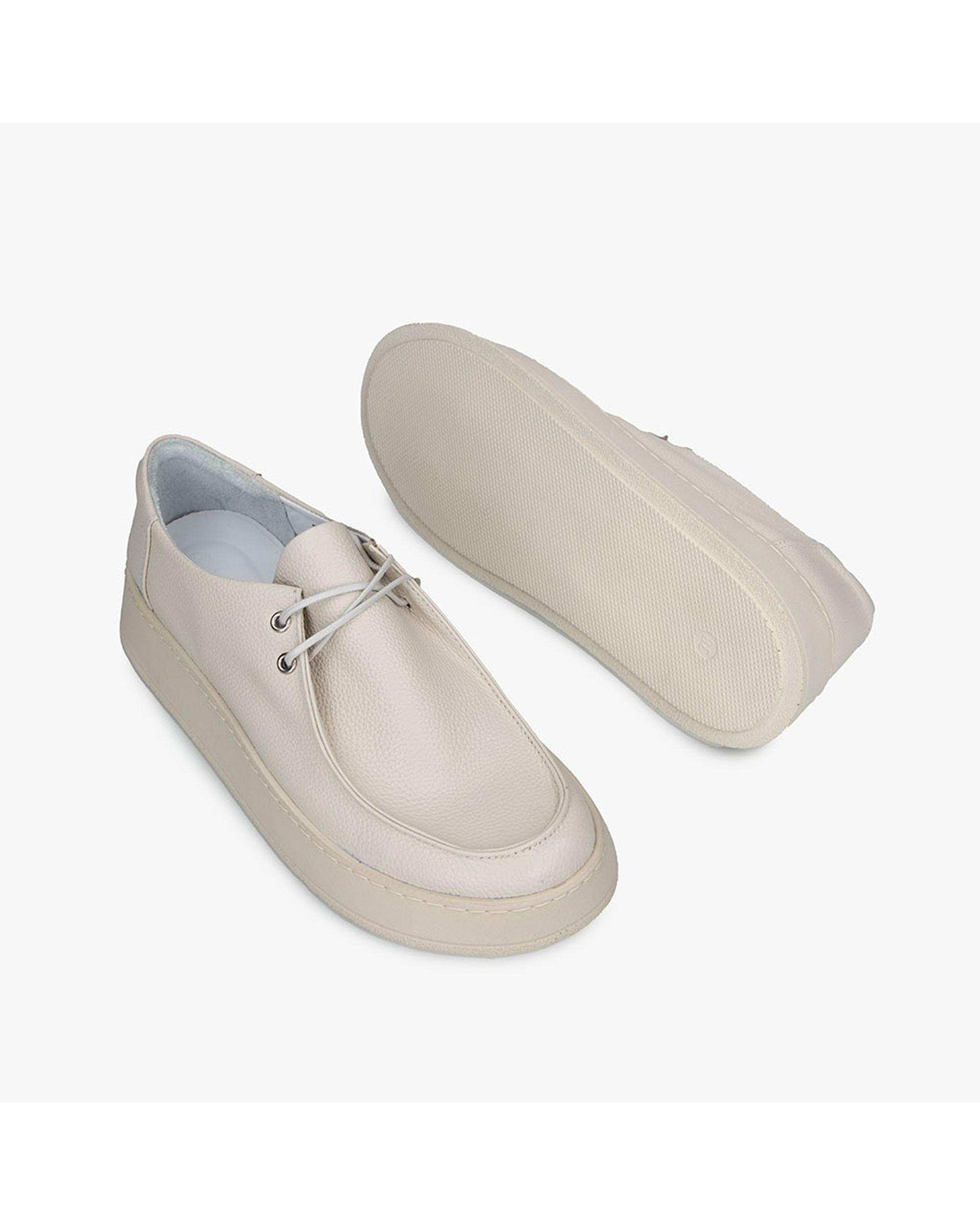 کفش چرم زنانه کژوال طبی کرم برتونیکس Berttonix کد A-4025