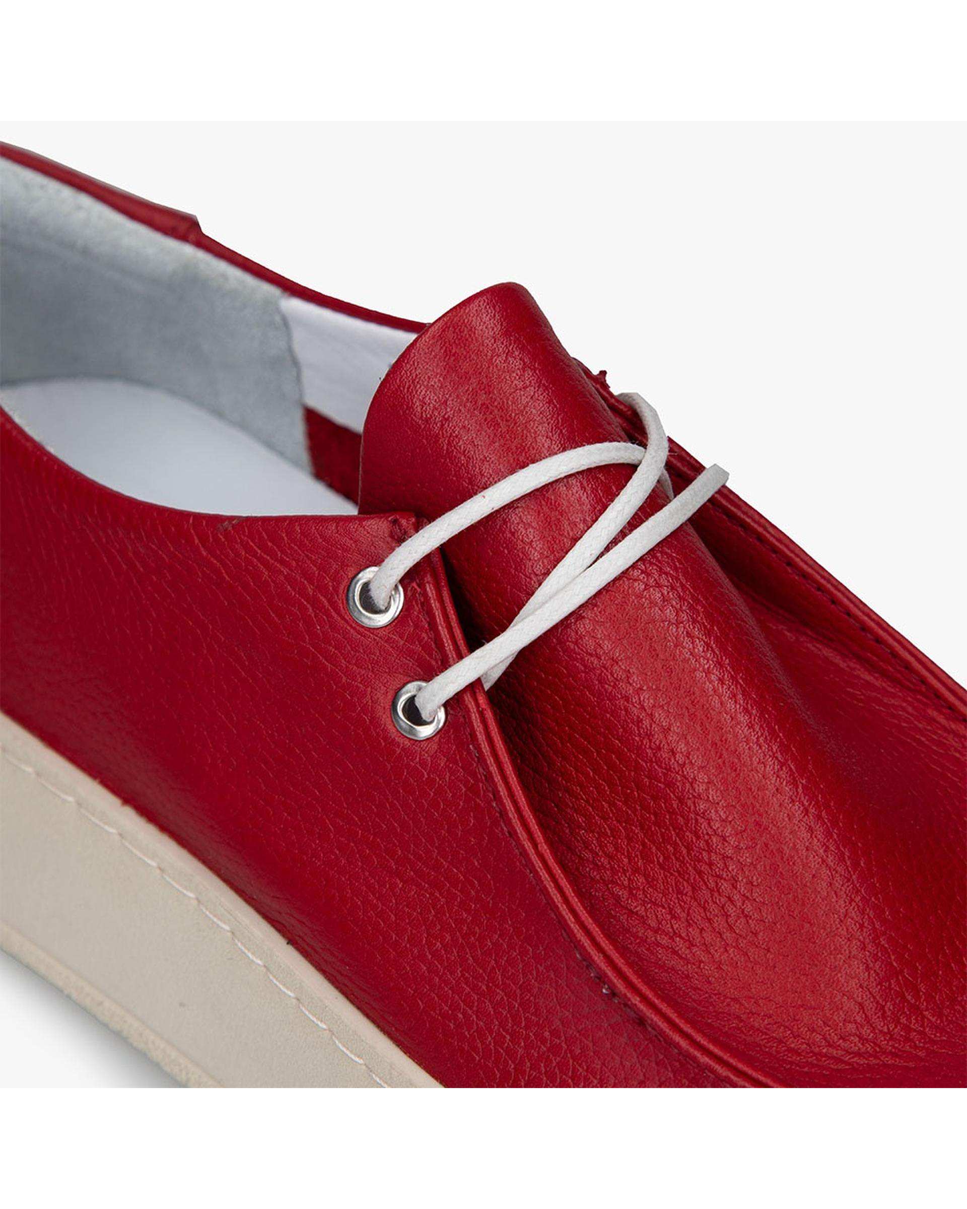 کفش چرم زنانه کژوال طبی قرمز برتونیکس Berttonix کد A-4025