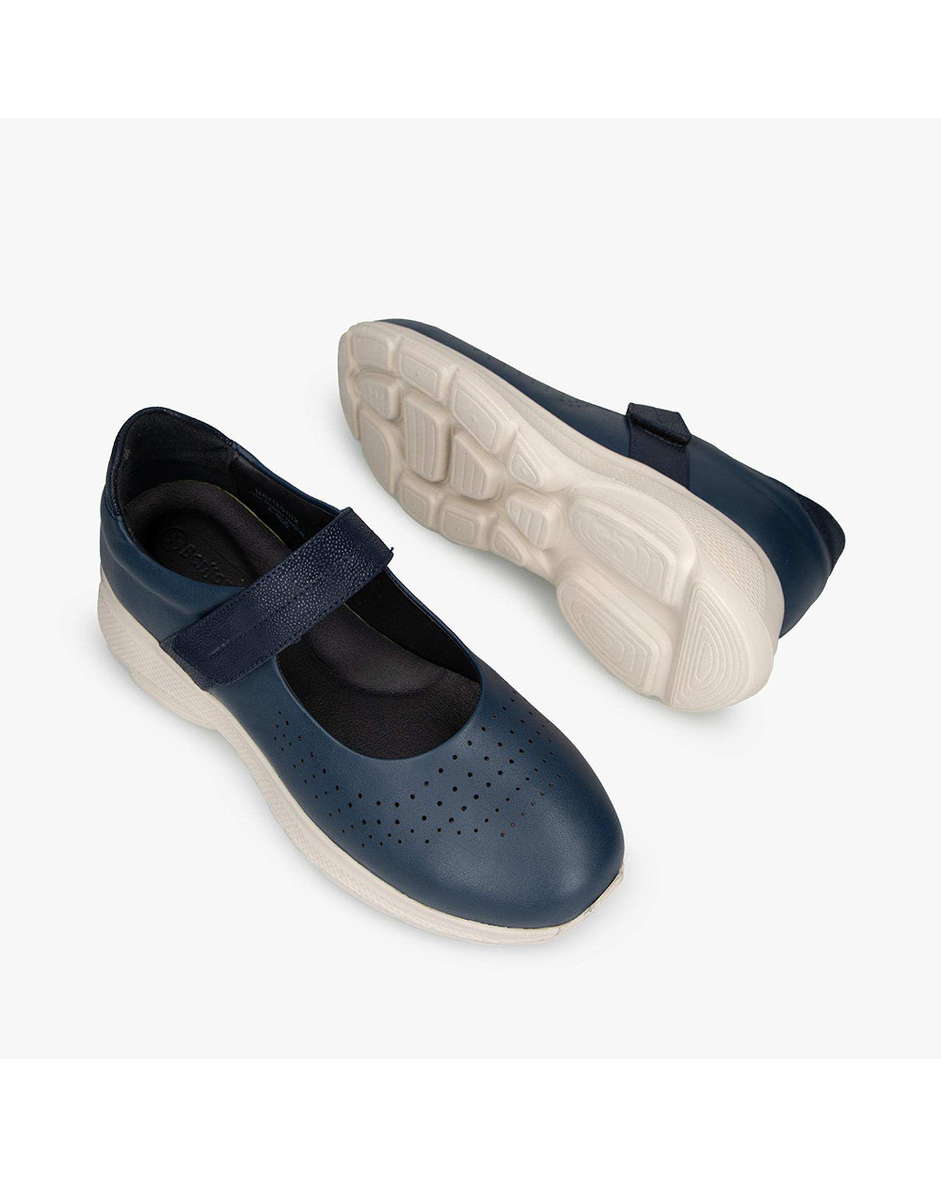 کفش چرم زنانه کژوال طبی سرمه ای برتونیکس Berttonix کد A-4020