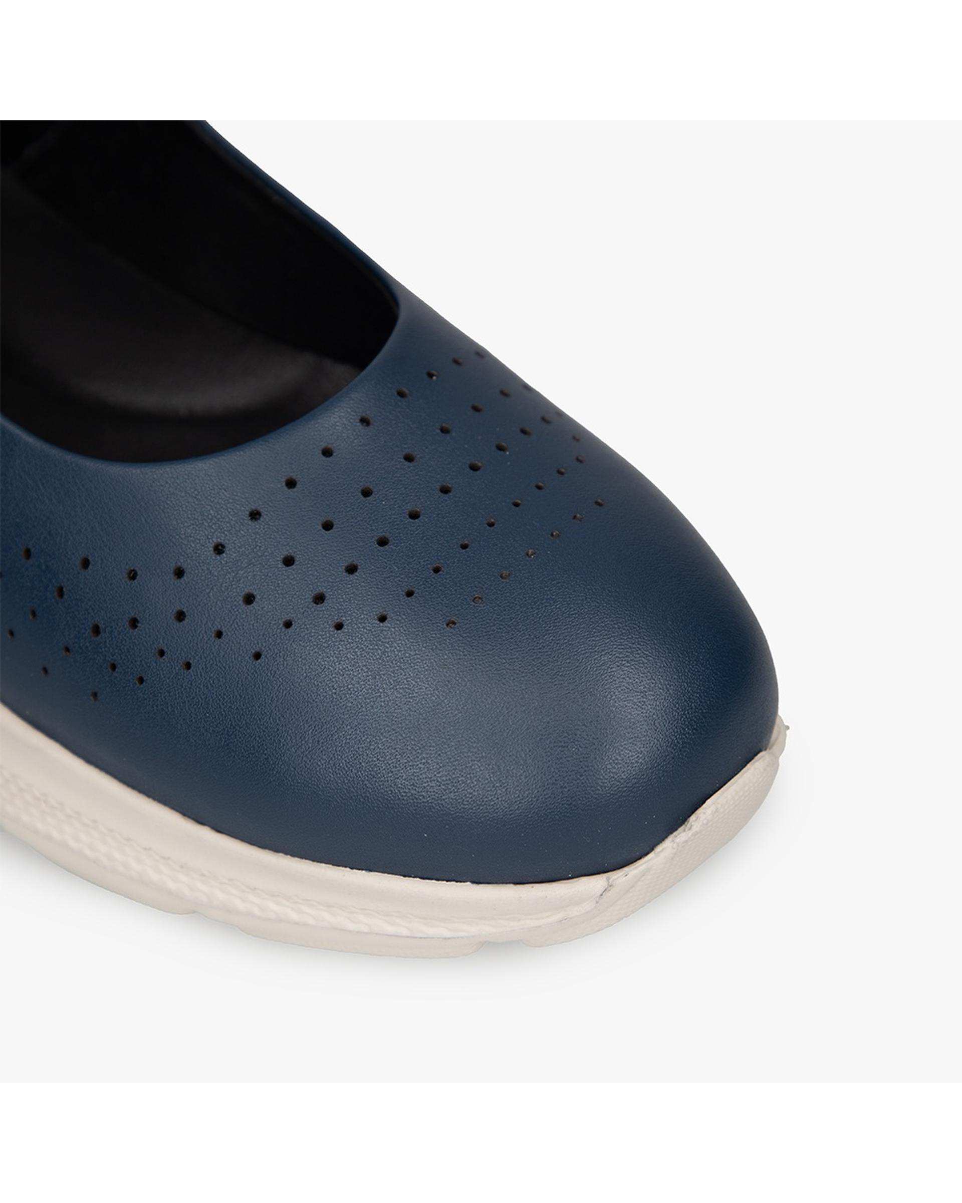 کفش چرم زنانه کژوال طبی سرمه ای برتونیکس Berttonix کد A-4020