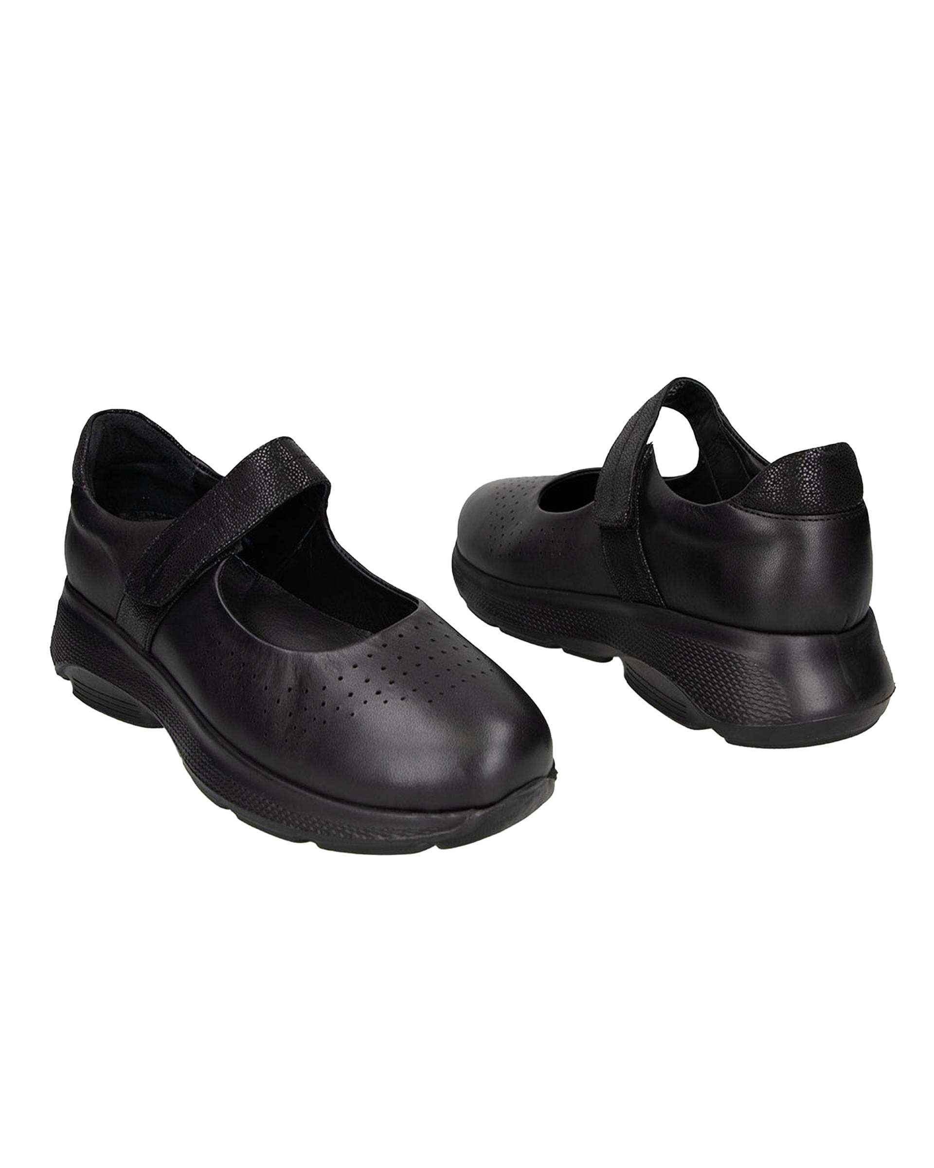 کفش چرم زنانه کژوال طبی مشکی برتونیکس Berttonix کد A-4020