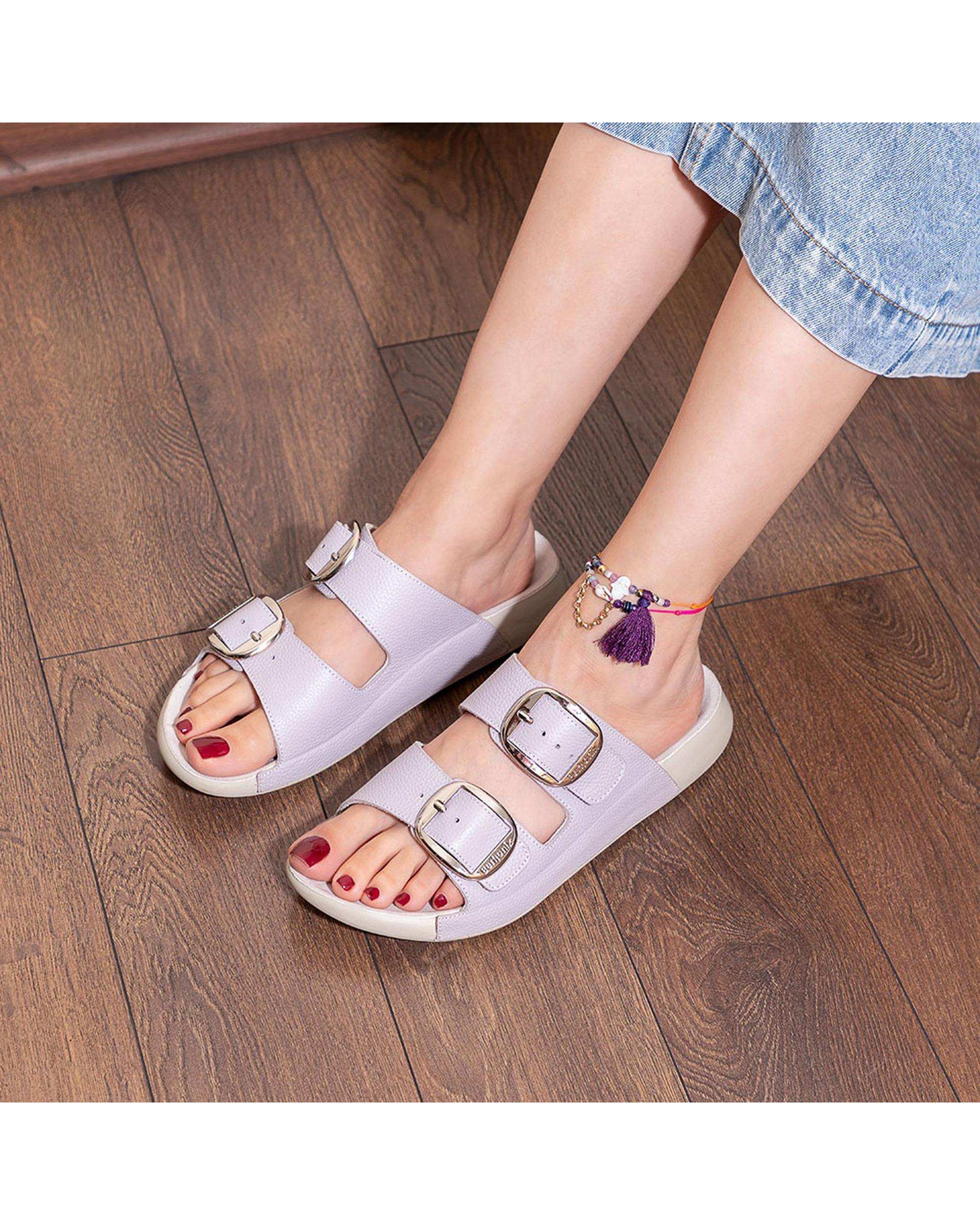 صندل اسلیپر چرم زنانه طبی یاسی برتونیکس Berttonix کد W- 430