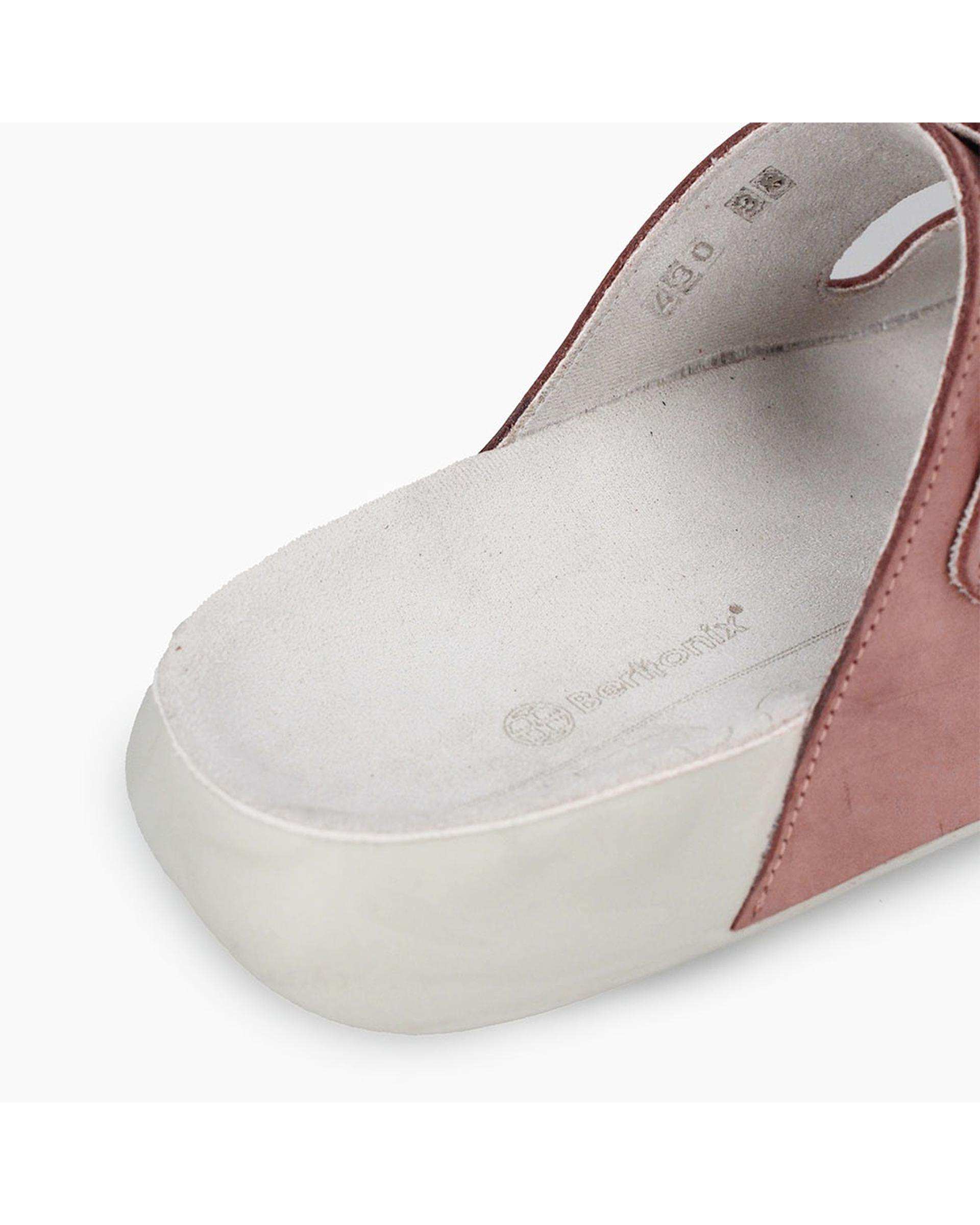 صندل اسلیپر چرم زنانه طبی صورتی برتونیکس Berttonix کد W- 430