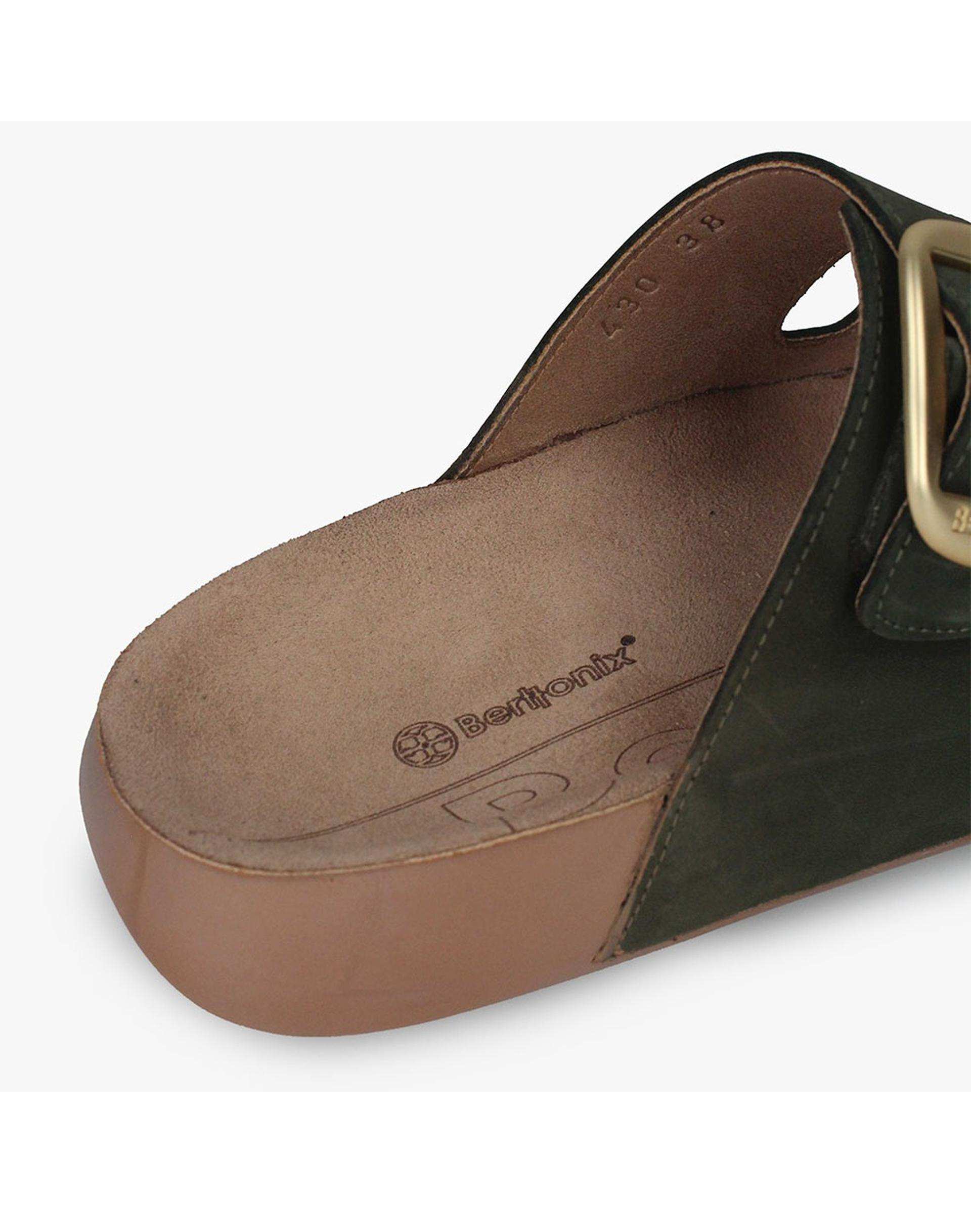 صندل اسلیپر چرم زنانه طبی سبز برتونیکس Berttonix کد W- 430