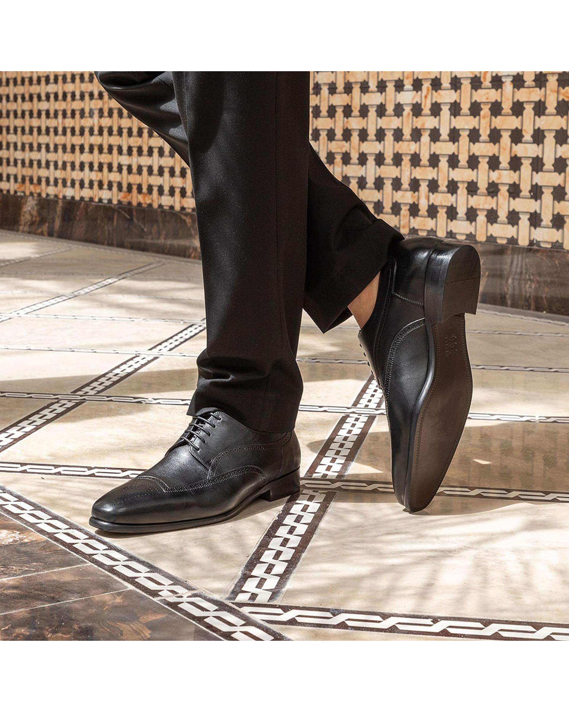 کفش چرم مردانه رسمی طبی مشکی برتونیکس Berttonix کد ES-4052