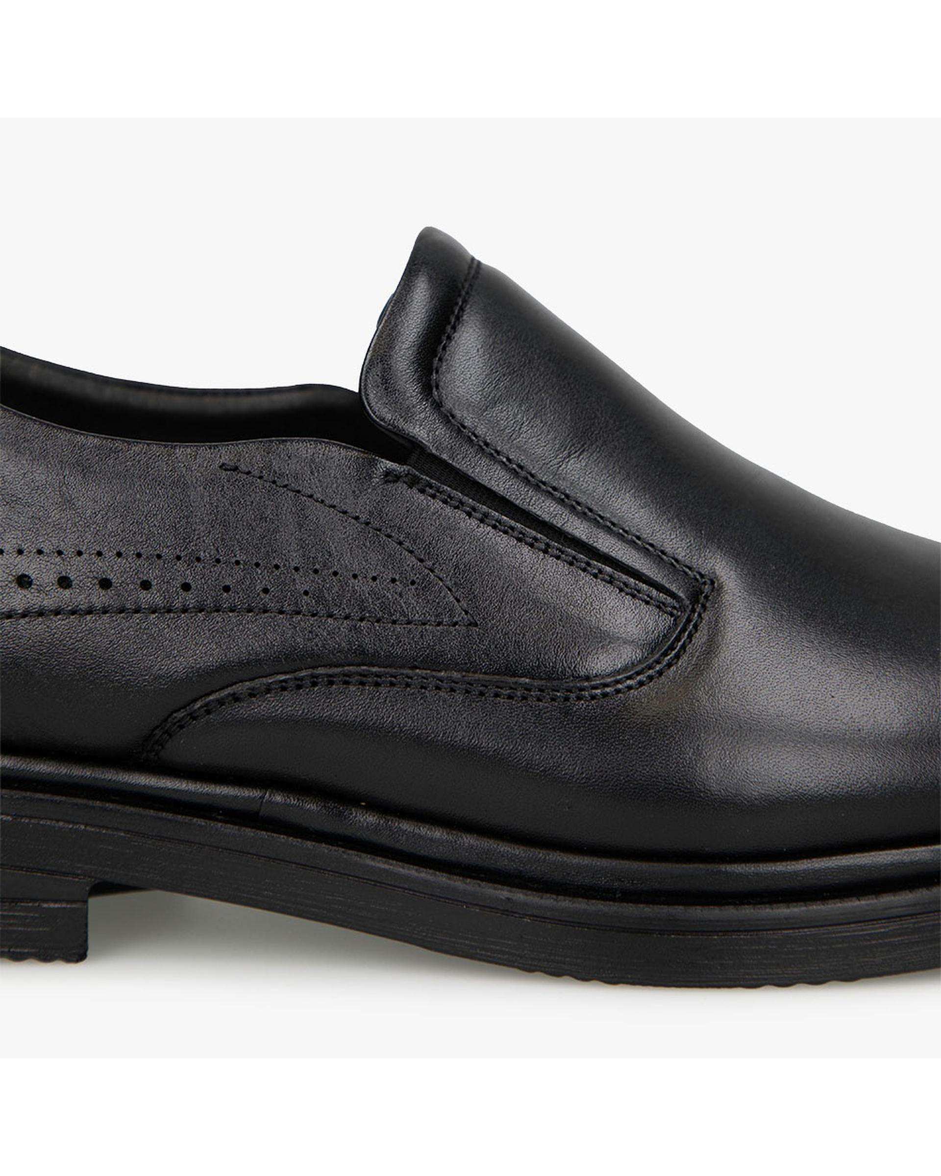 کفش چرم مردانه طبی مشکی برتونیکس Berttonix کد ES-4050