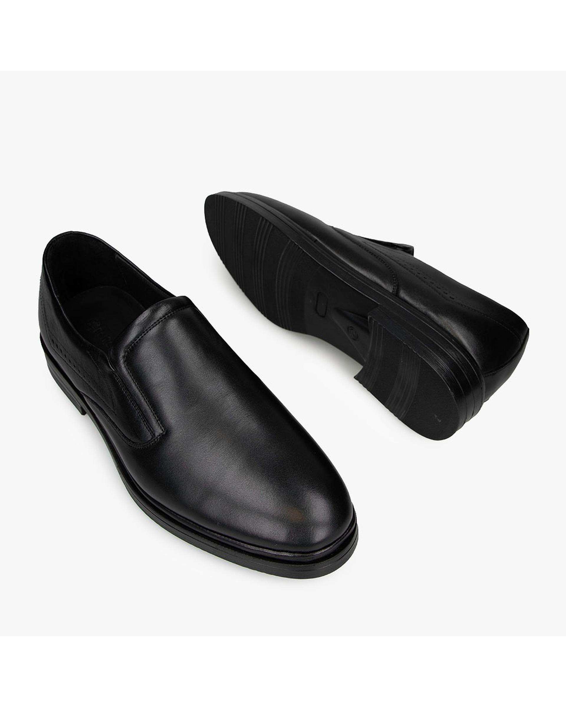 کفش چرم مردانه طبی مشکی برتونیکس Berttonix کد ES-4050