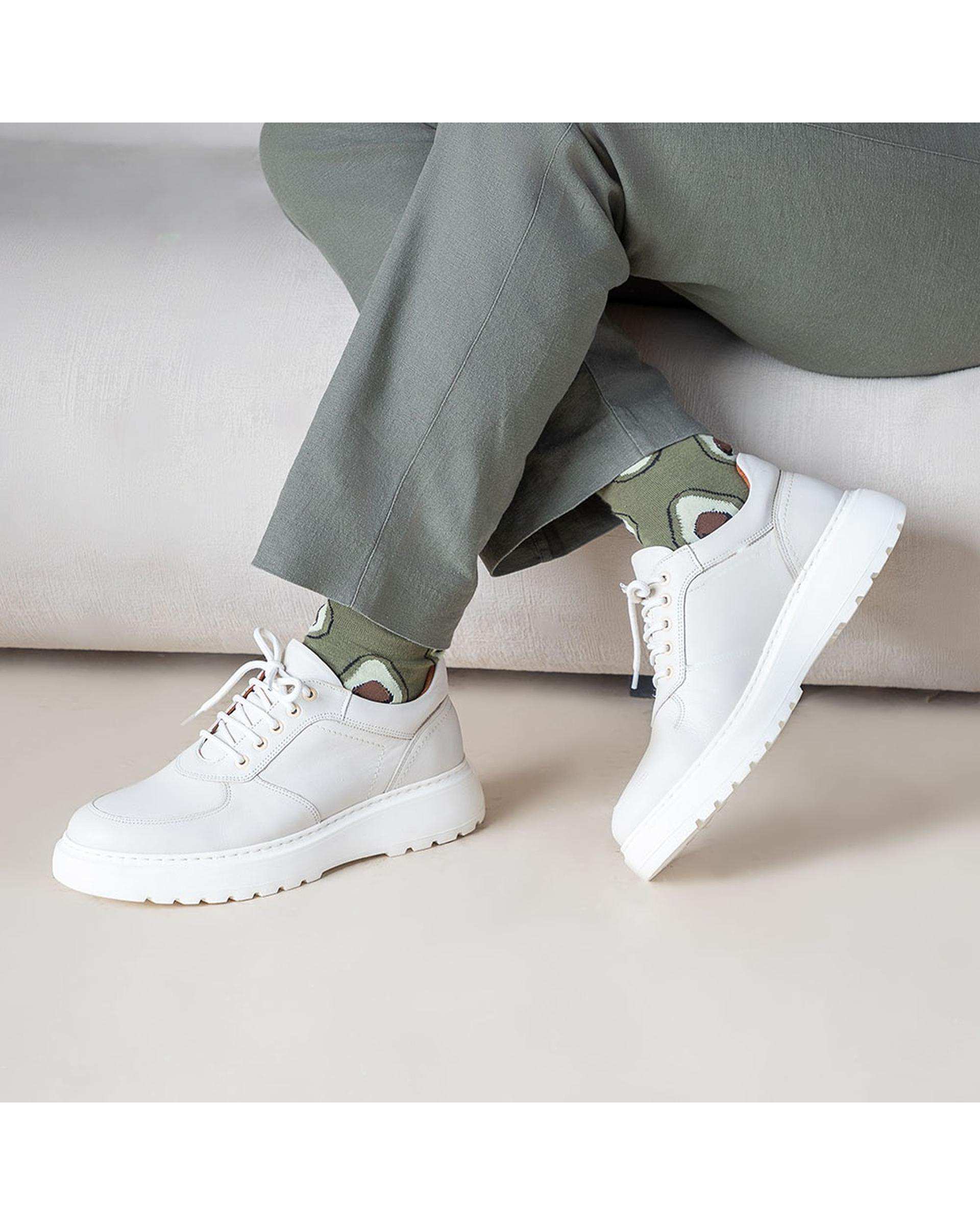 کفش چرم مردانه کژوال طبی شیری برتونیکس Berttonix کد K-4026