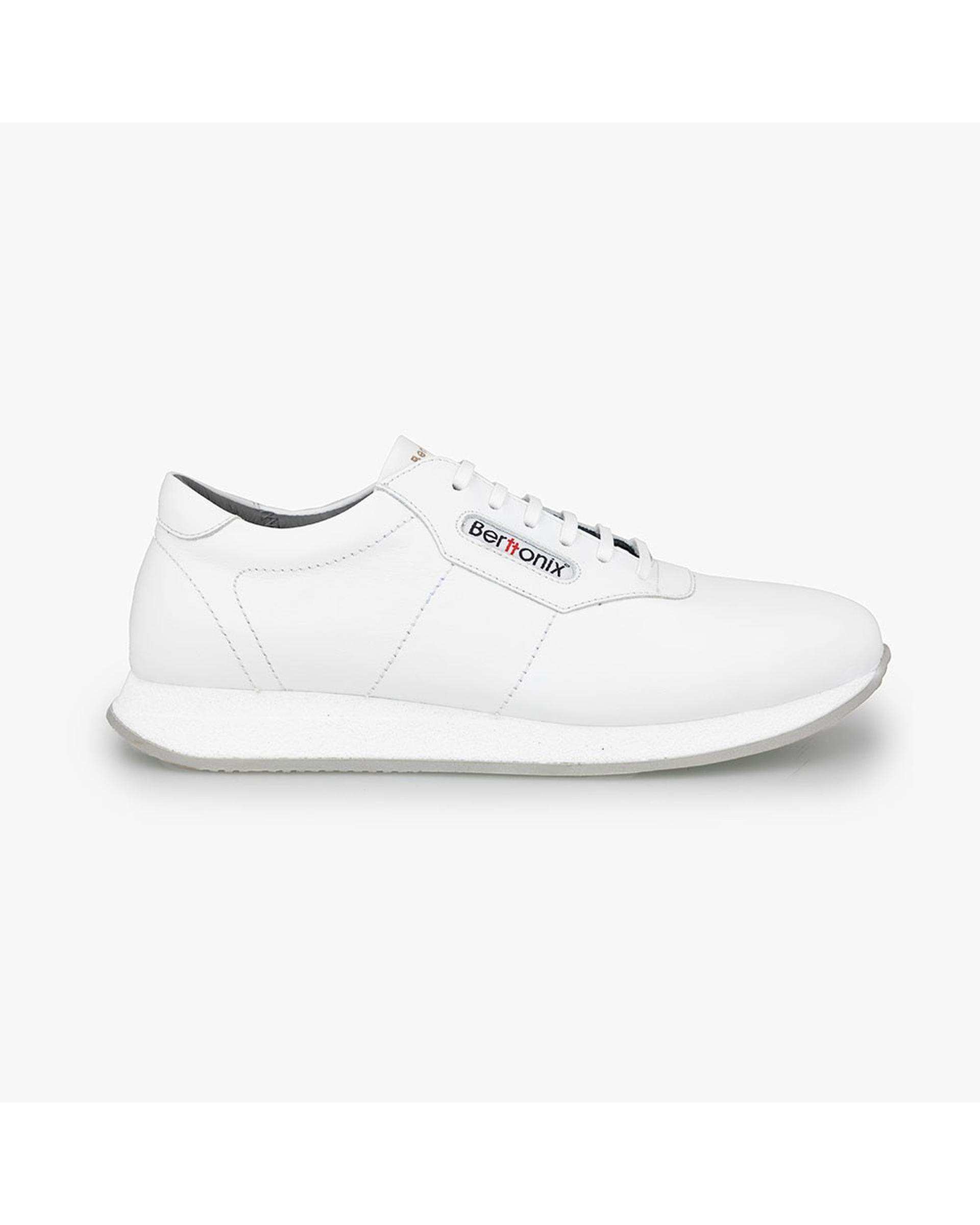 کفش چرم زنانه کژوال طبی سفید برتونیکس Berttonix کد B 730