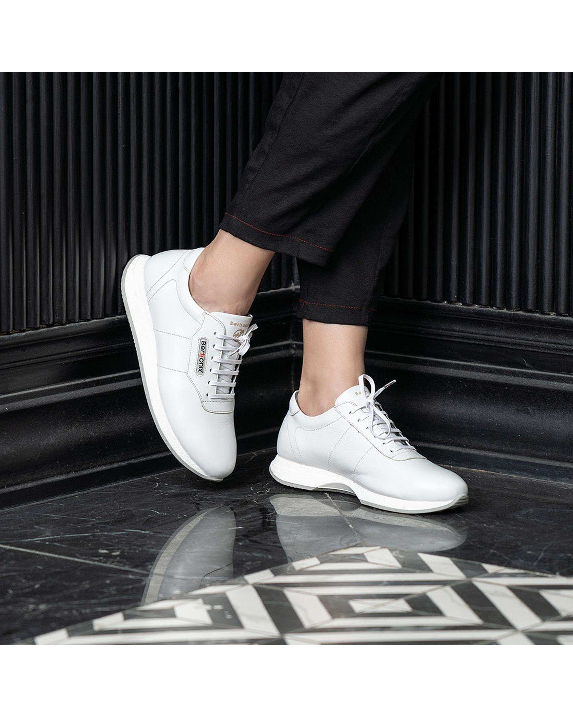 کفش چرم زنانه کژوال طبی سفید برتونیکس Berttonix کد B 730