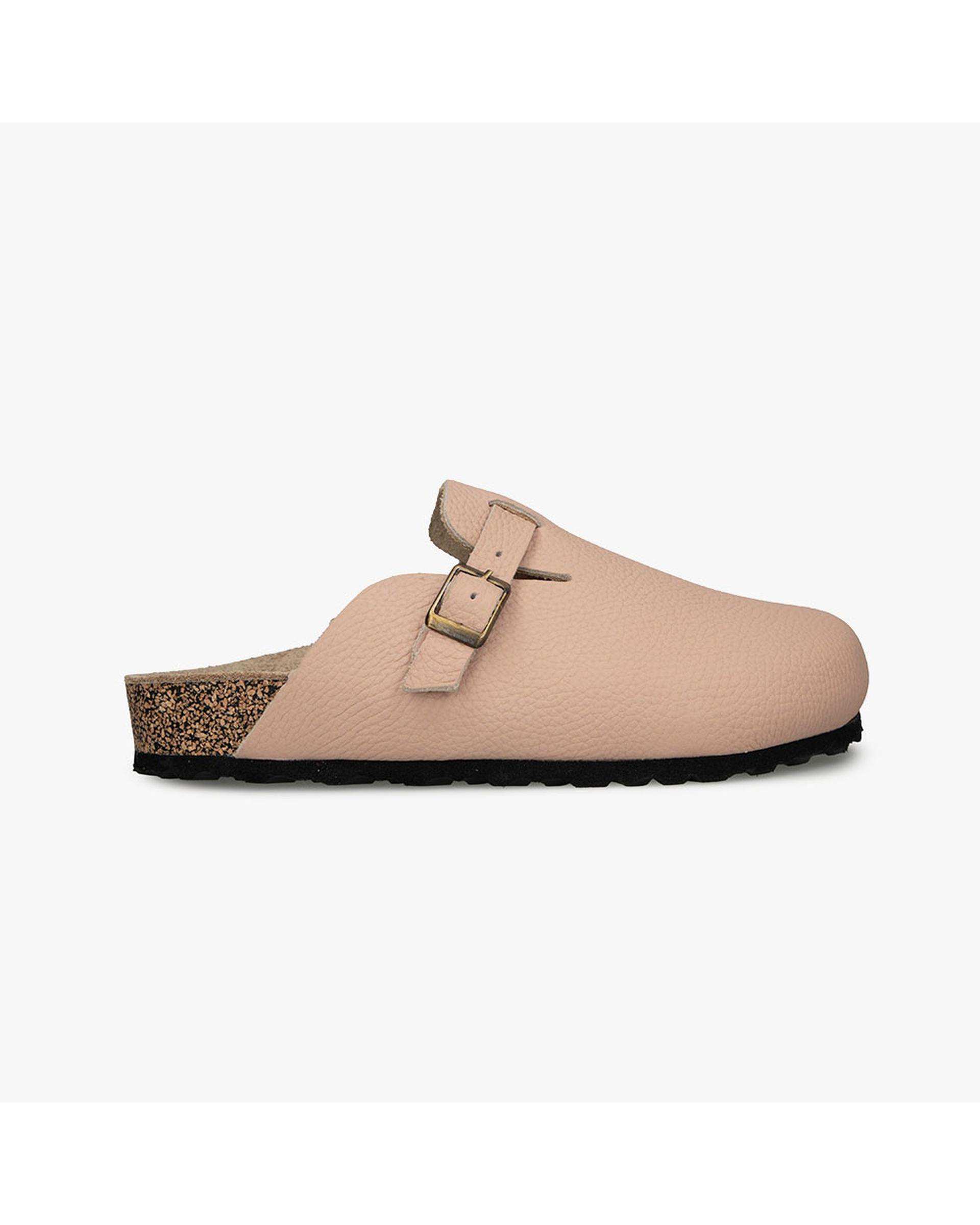 صندل اسلیپر چرم زنانه طبی کرم برتونیکس Berttonix کد PS-0323