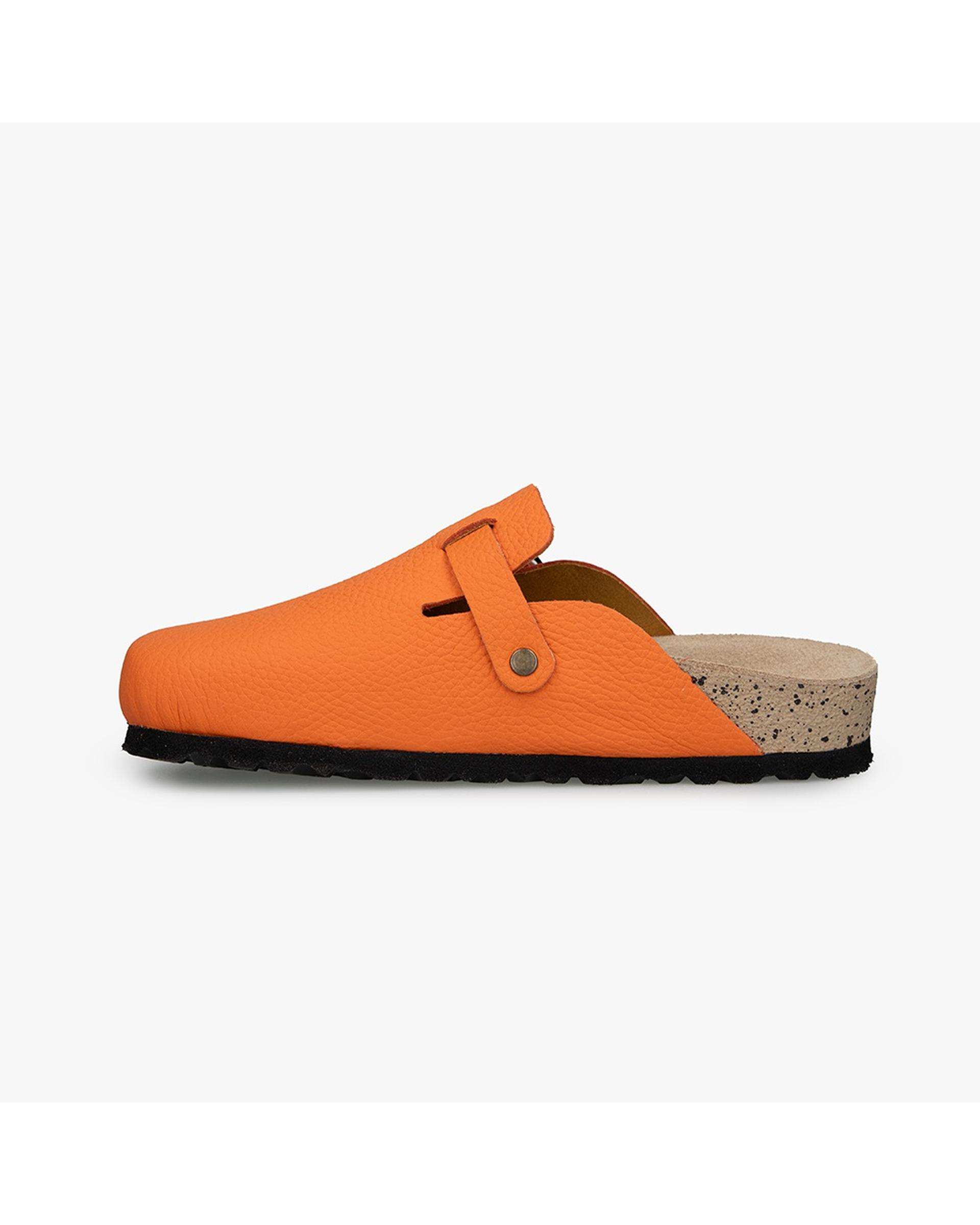 صندل اسلیپر چرم زنانه طبی نارنجی برتونیکس Berttonix کد PS-0323