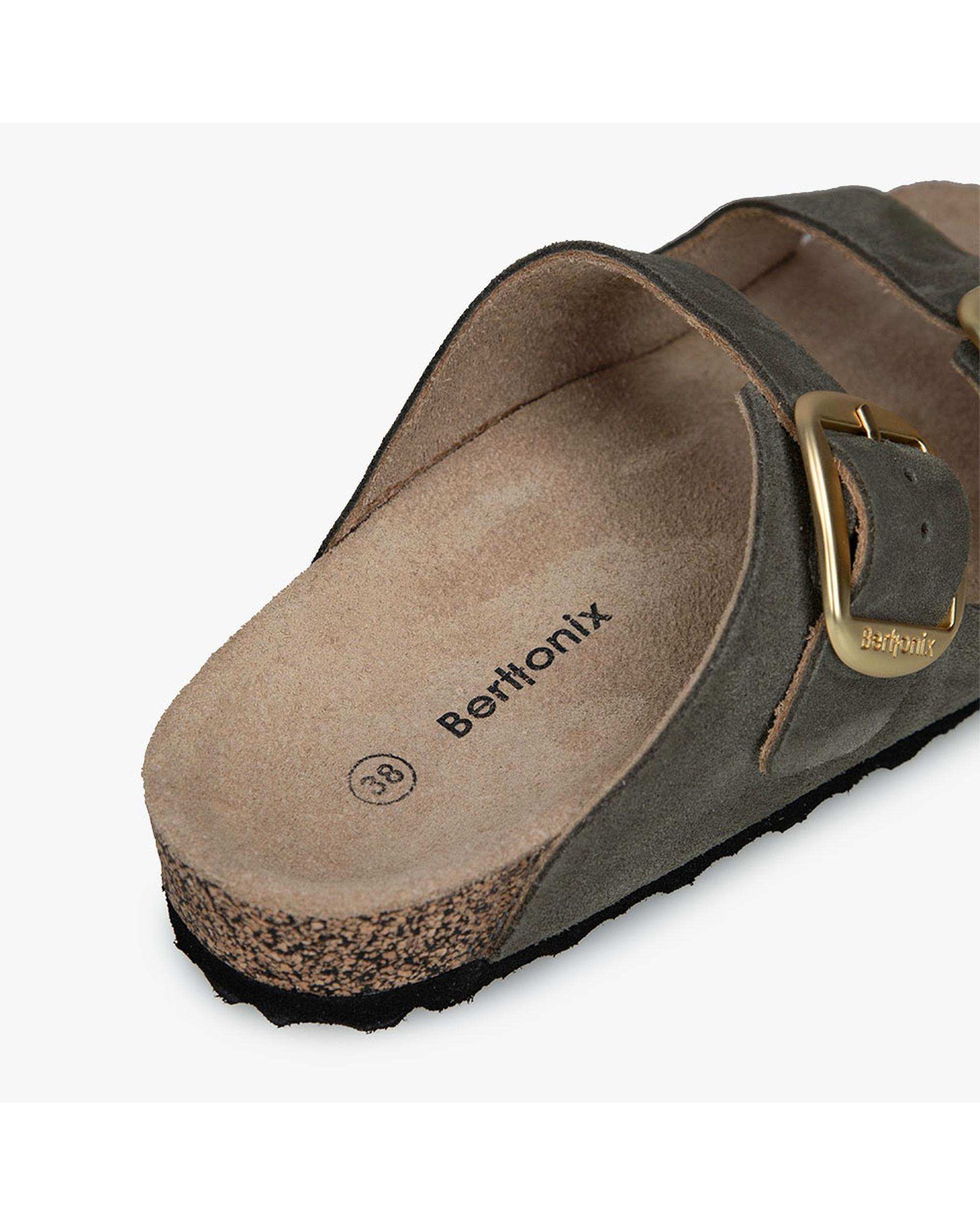 صندل اسلیپر چرم زنانه طبی سبز برتونیکس Berttonix کد PS-08