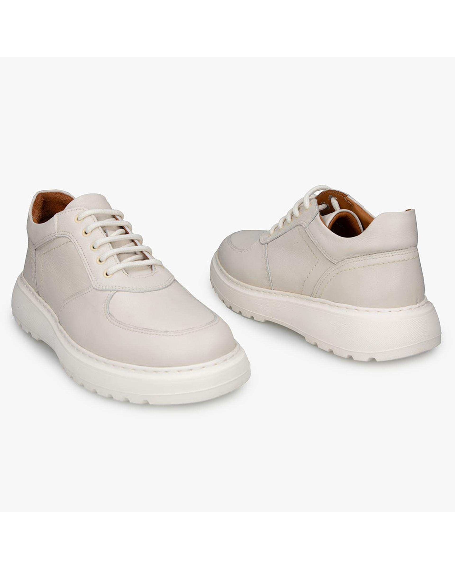 کفش چرم زنانه کژوال طبی سفید آف وایت برتونیکس Berttonix کد K-578
