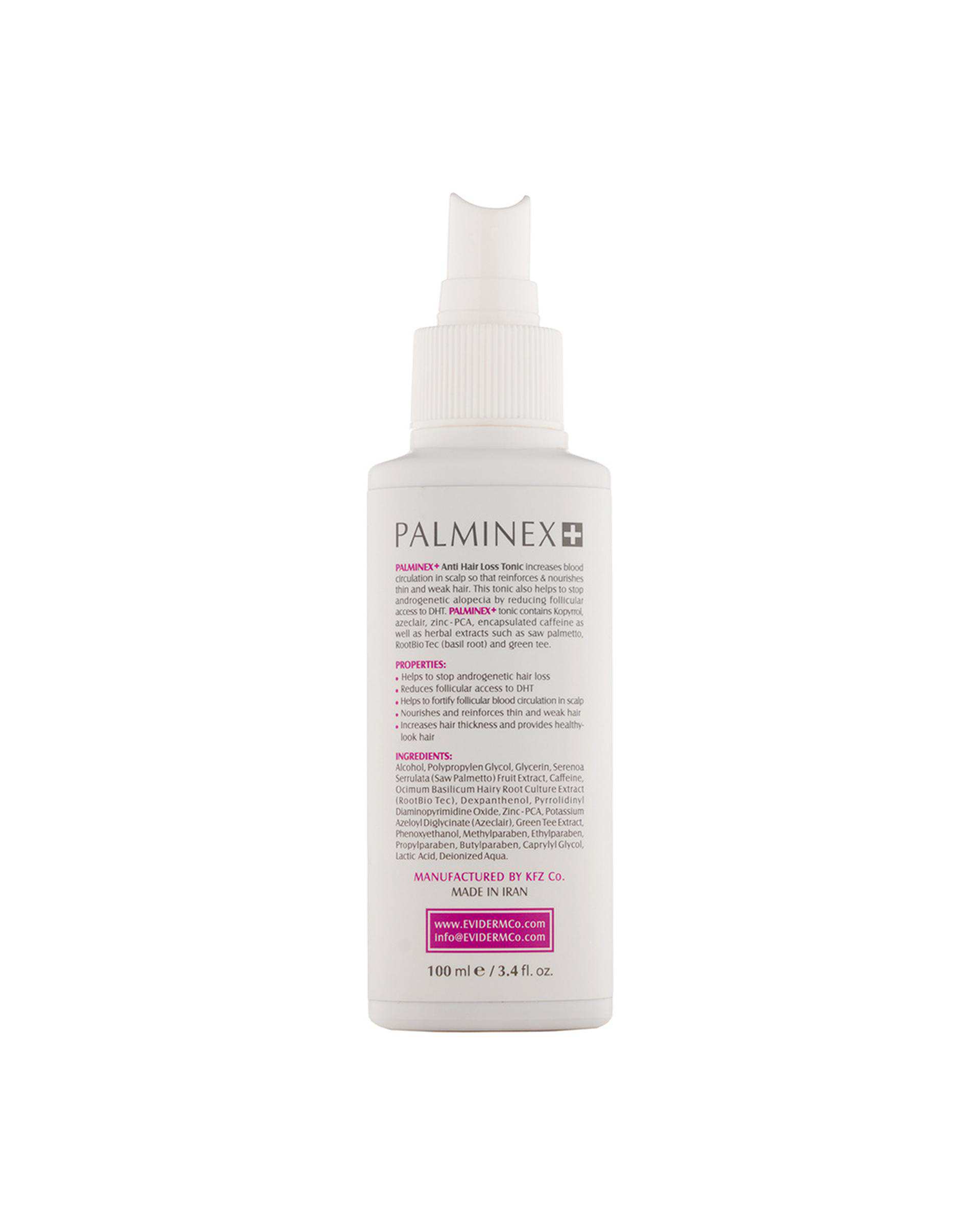 تونیک تقویت کننده مو اویدرم Eviderm مدل Palminex Plus حجم 100ml