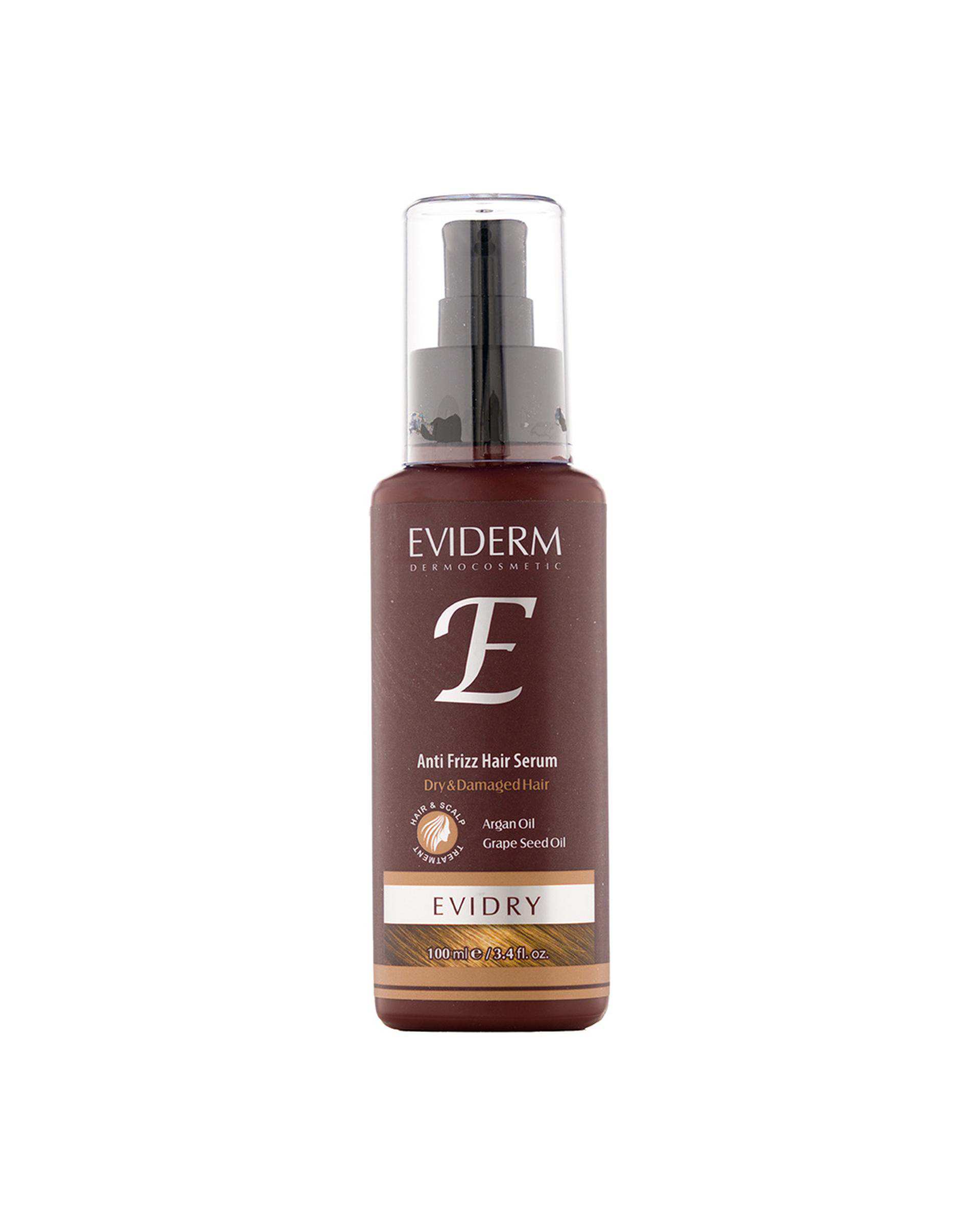 سرم حالت دهنده و نرم کننده اویدرم Eviderm مناسب موهای خشک و آسیب دیده حجم 100ml