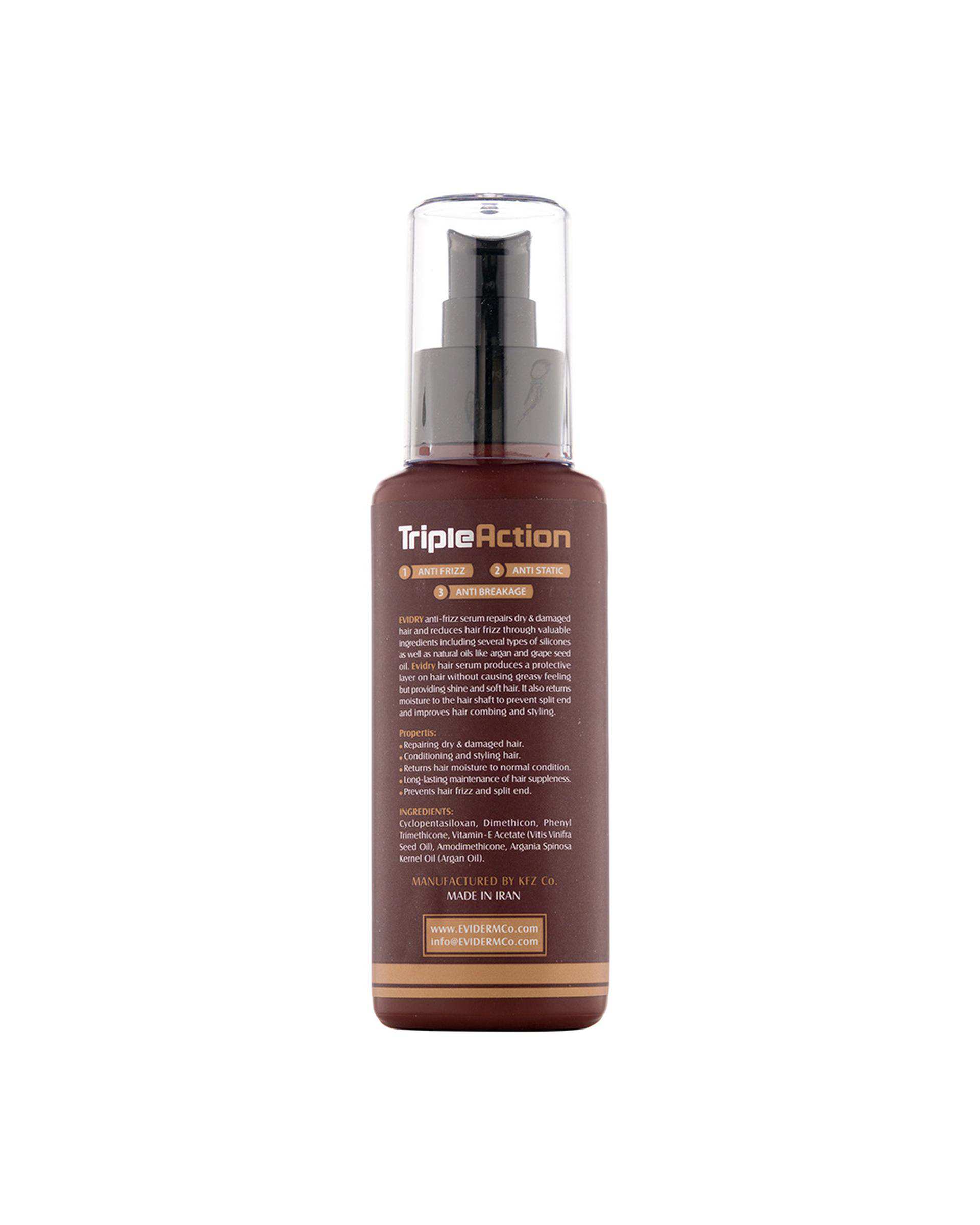 سرم حالت دهنده و نرم کننده اویدرم Eviderm مناسب موهای خشک و آسیب دیده حجم 100ml