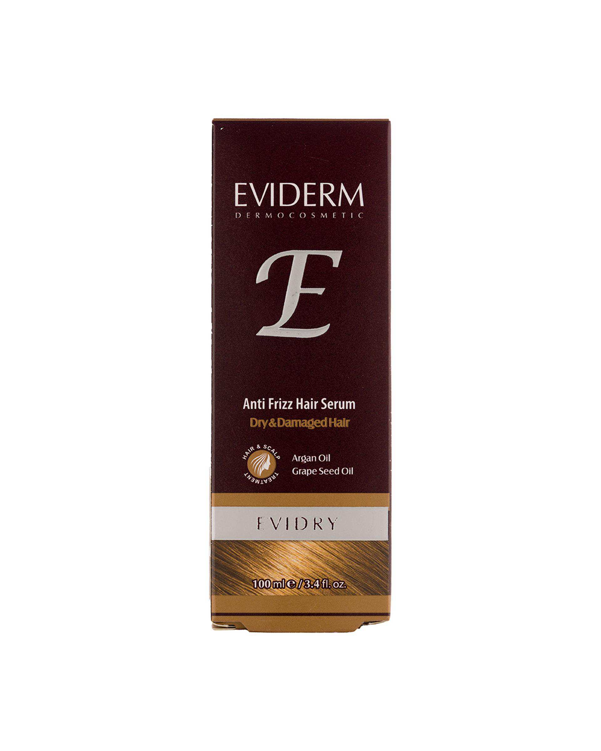 سرم حالت دهنده و نرم کننده اویدرم Eviderm مناسب موهای خشک و آسیب دیده حجم 100ml